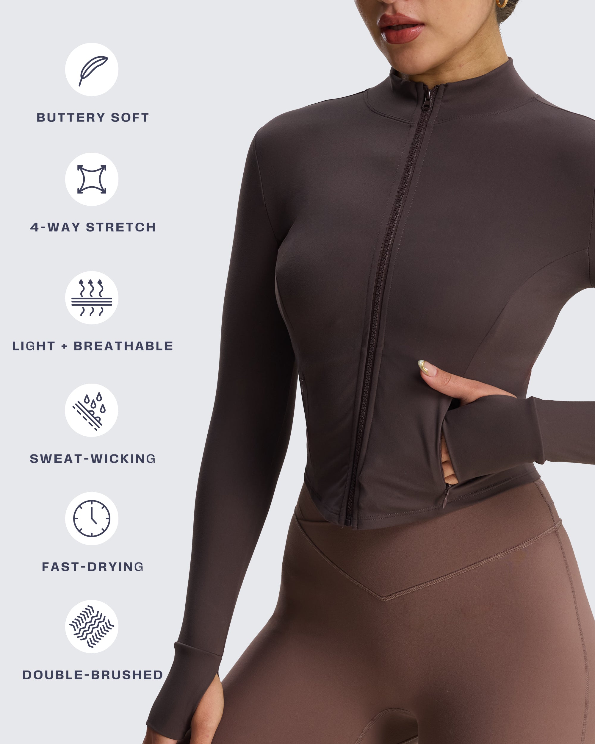 Aoxjox Full Zippered "Geo Zip" Jacket Long Sleeve