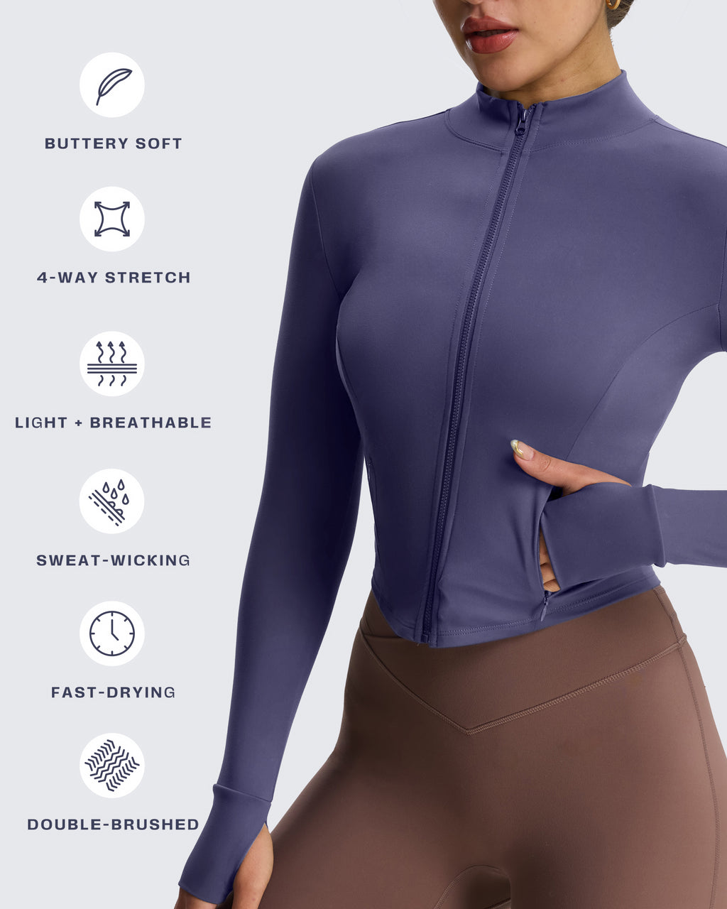Aoxjox Full Zippered "Geo Zip" Jacket Long Sleeve