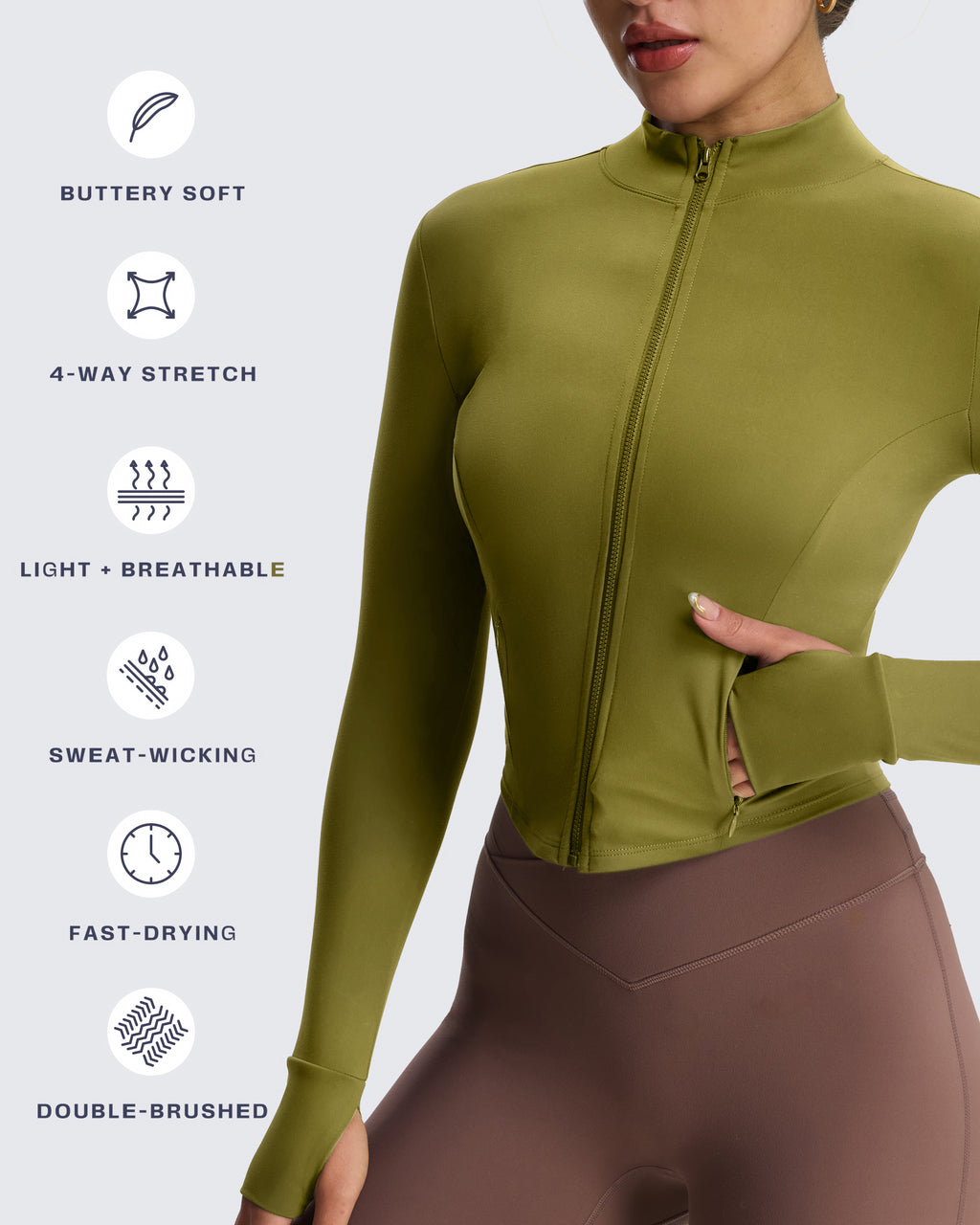 Aoxjox Full Zippered "Geo Zip" Jacket Long Sleeve