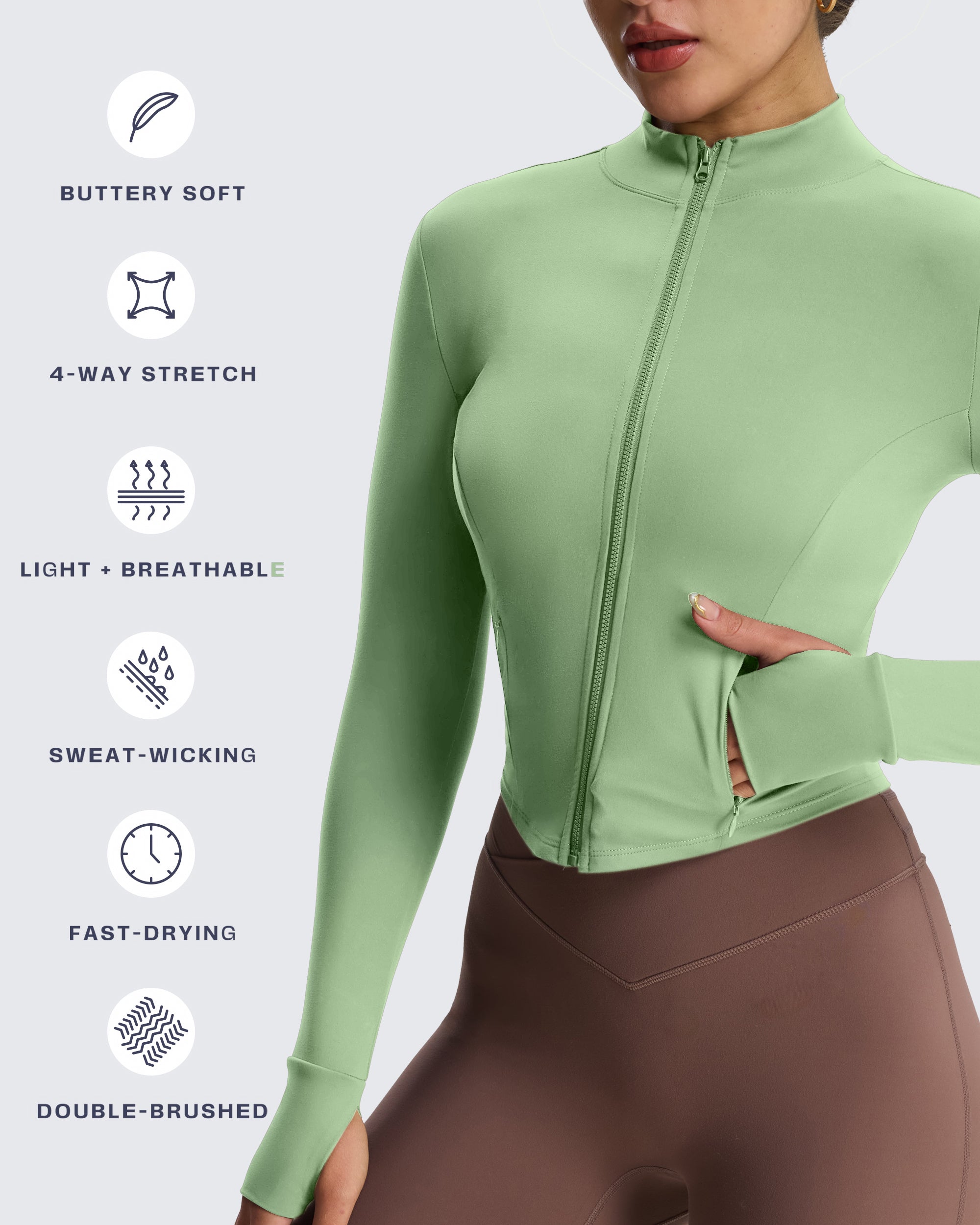 Aoxjox Full Zippered "Geo Zip" Jacket Long Sleeve