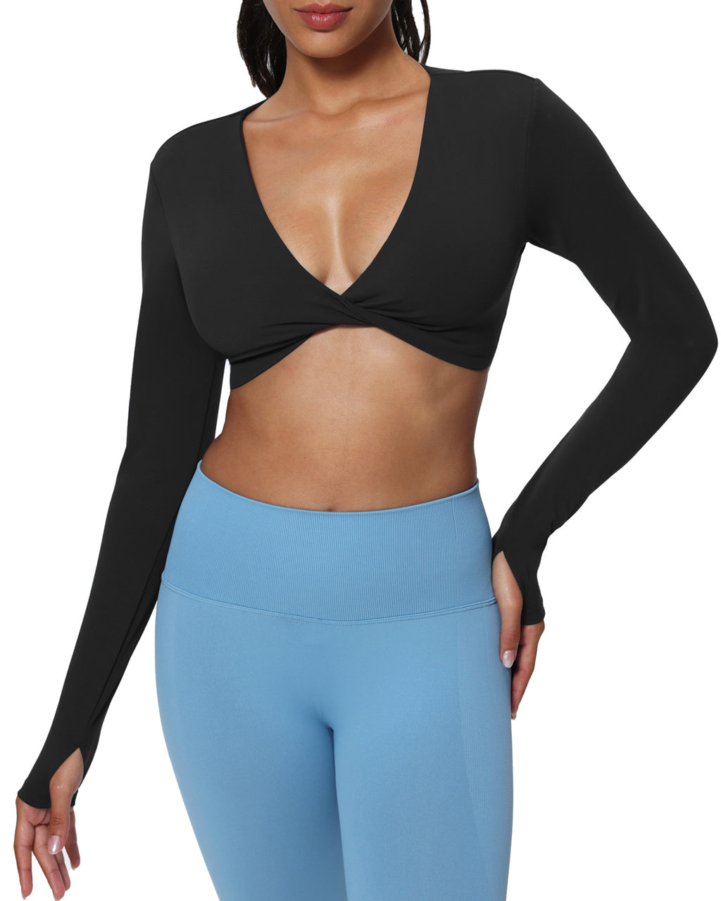 Aoxjox "Sienna" Deep V Long Sleeve