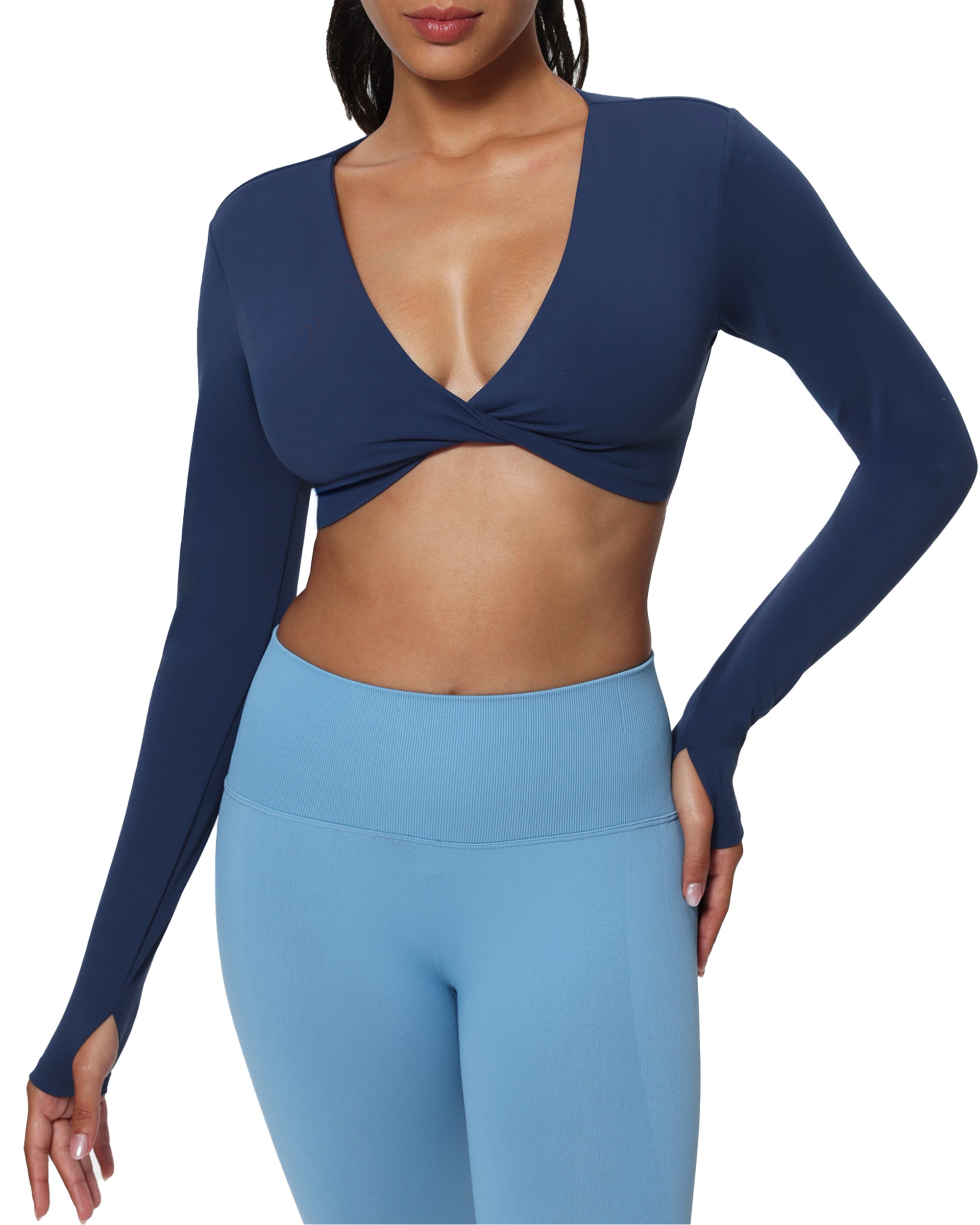 Aoxjox "Sienna" Deep V Long Sleeve