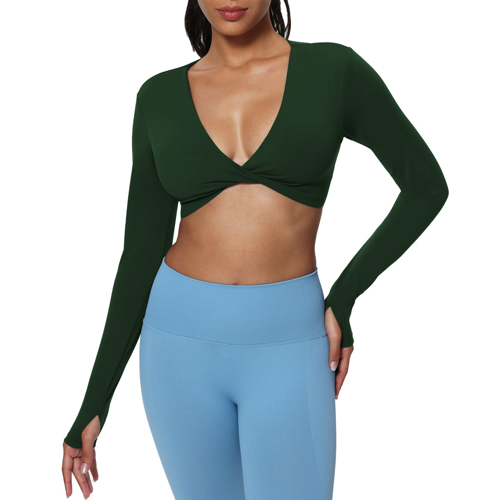 Aoxjox "Sienna" Deep V Long Sleeve