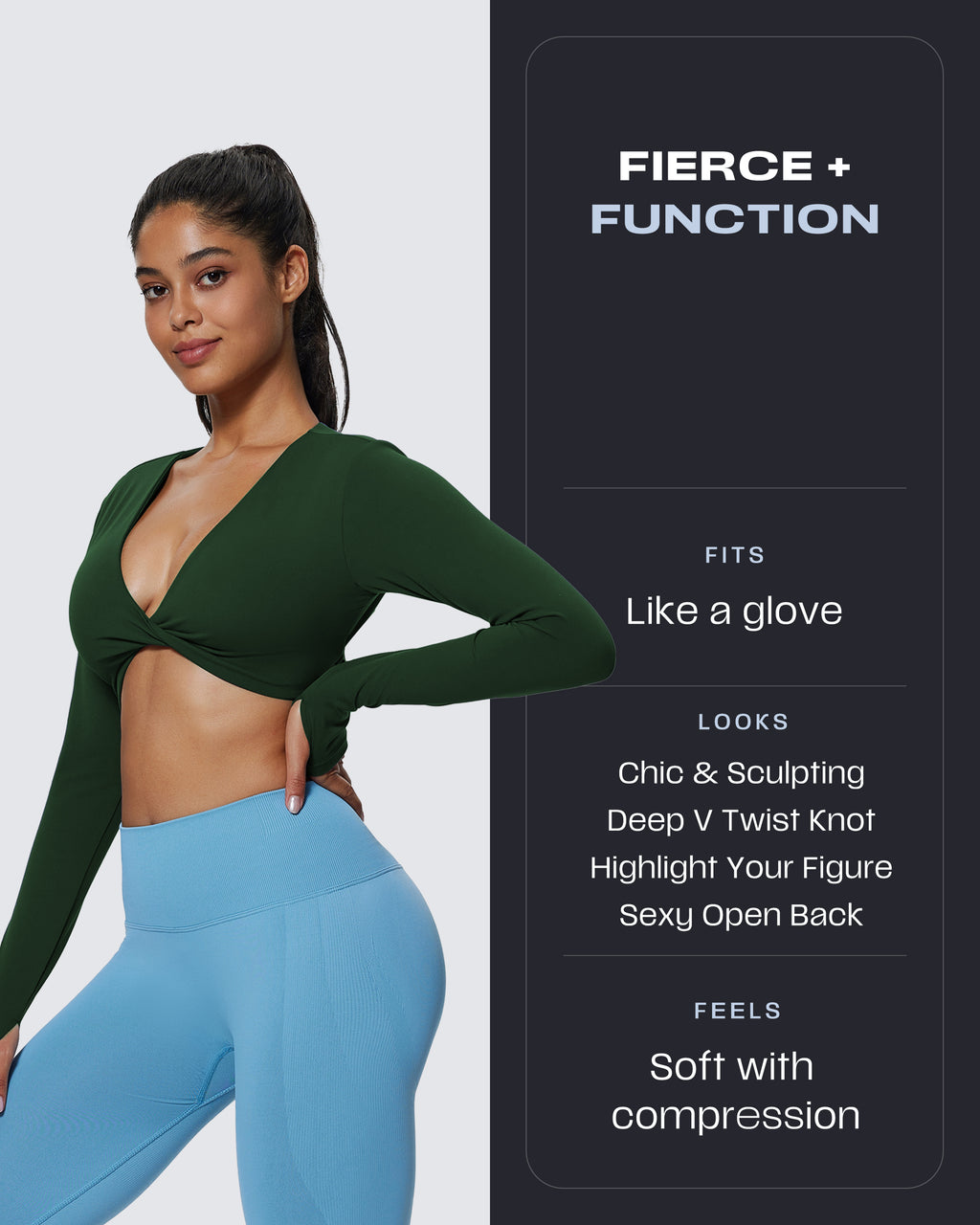 Aoxjox "Sienna" Deep V Long Sleeve