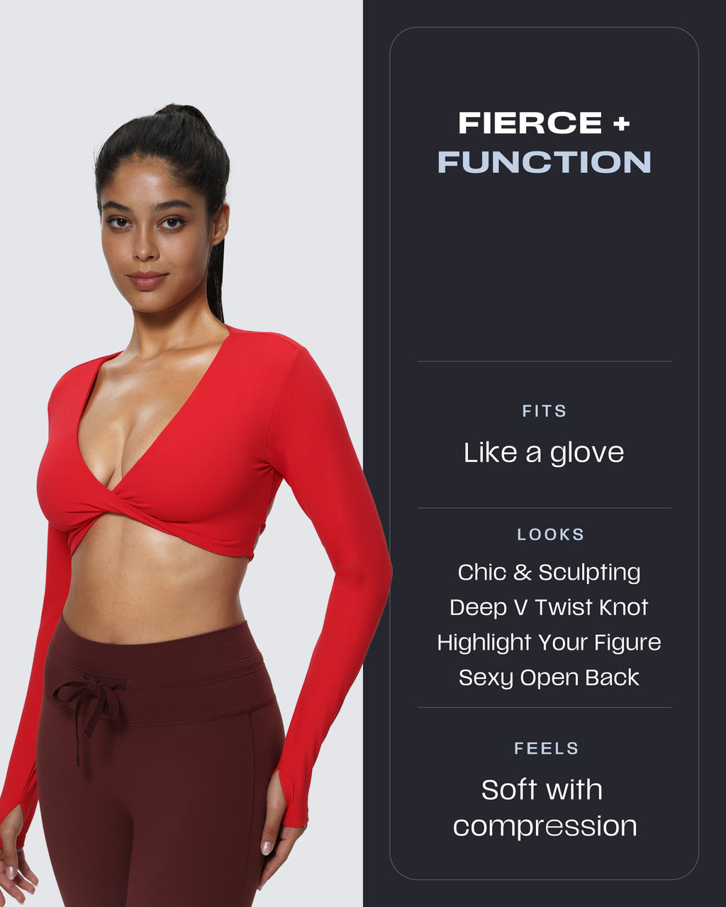 Aoxjox "Sienna" Deep V Long Sleeve