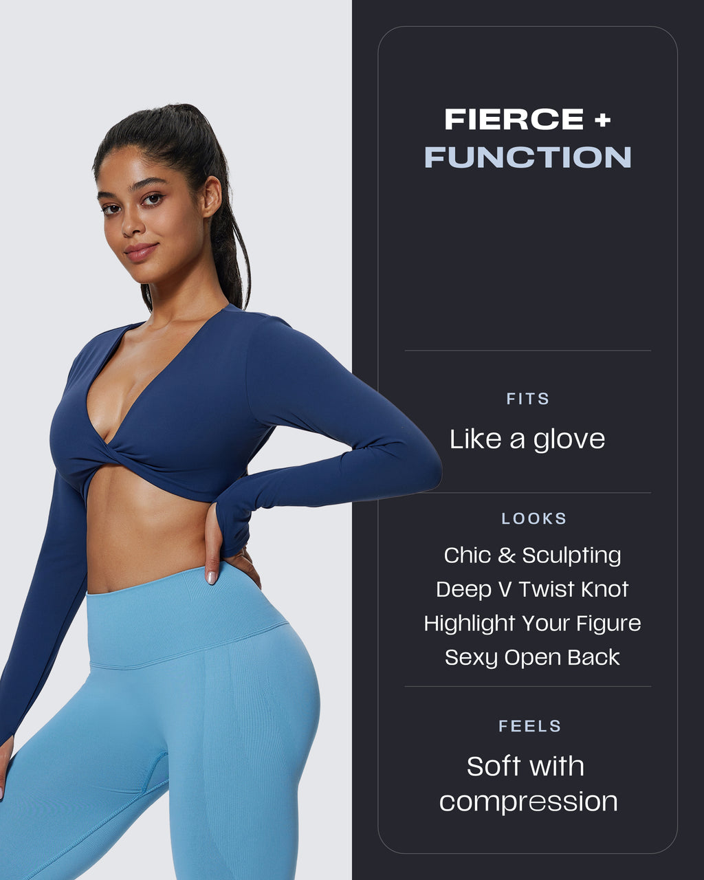 Aoxjox "Sienna" Deep V Long Sleeve