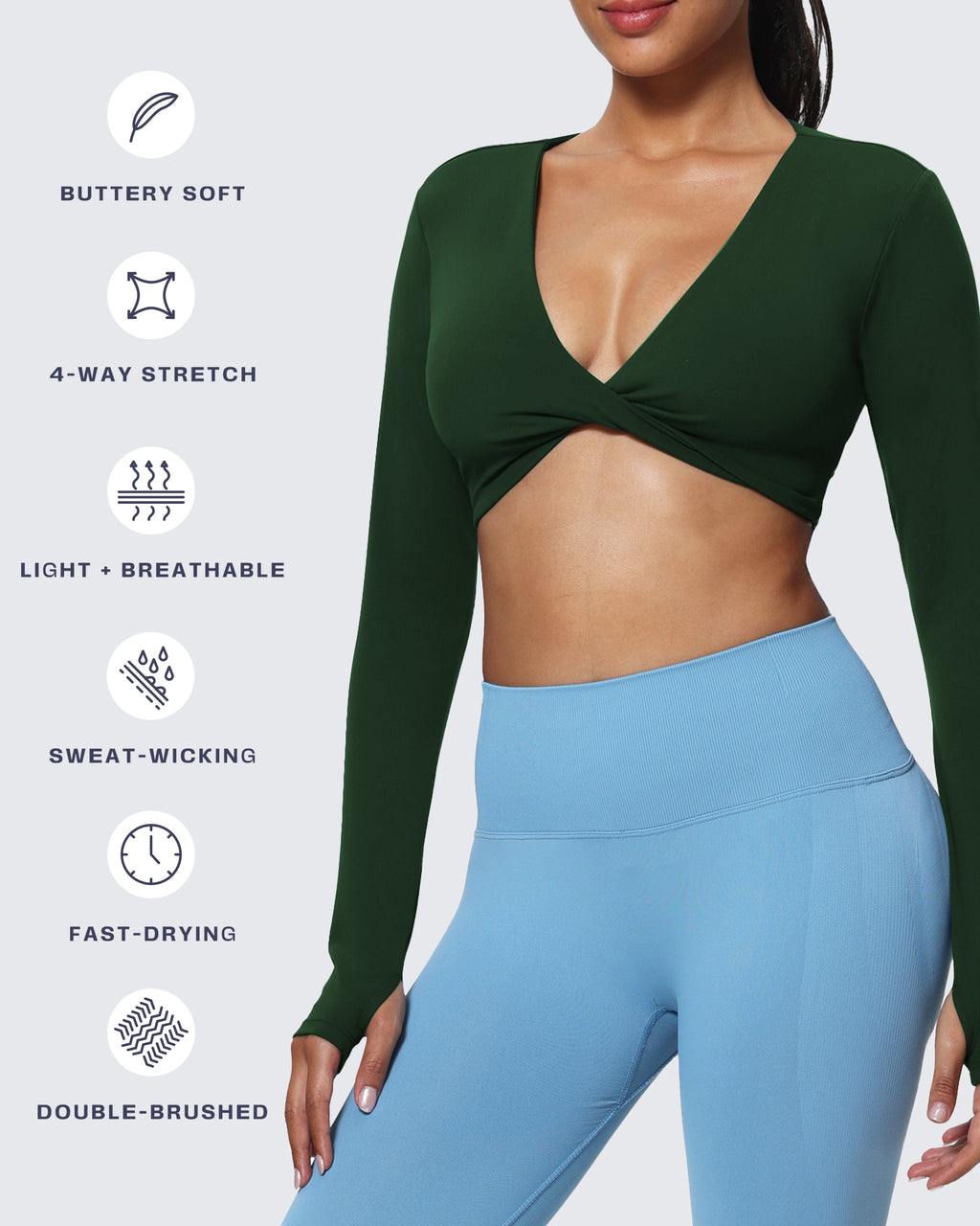 Aoxjox "Sienna" Deep V Long Sleeve