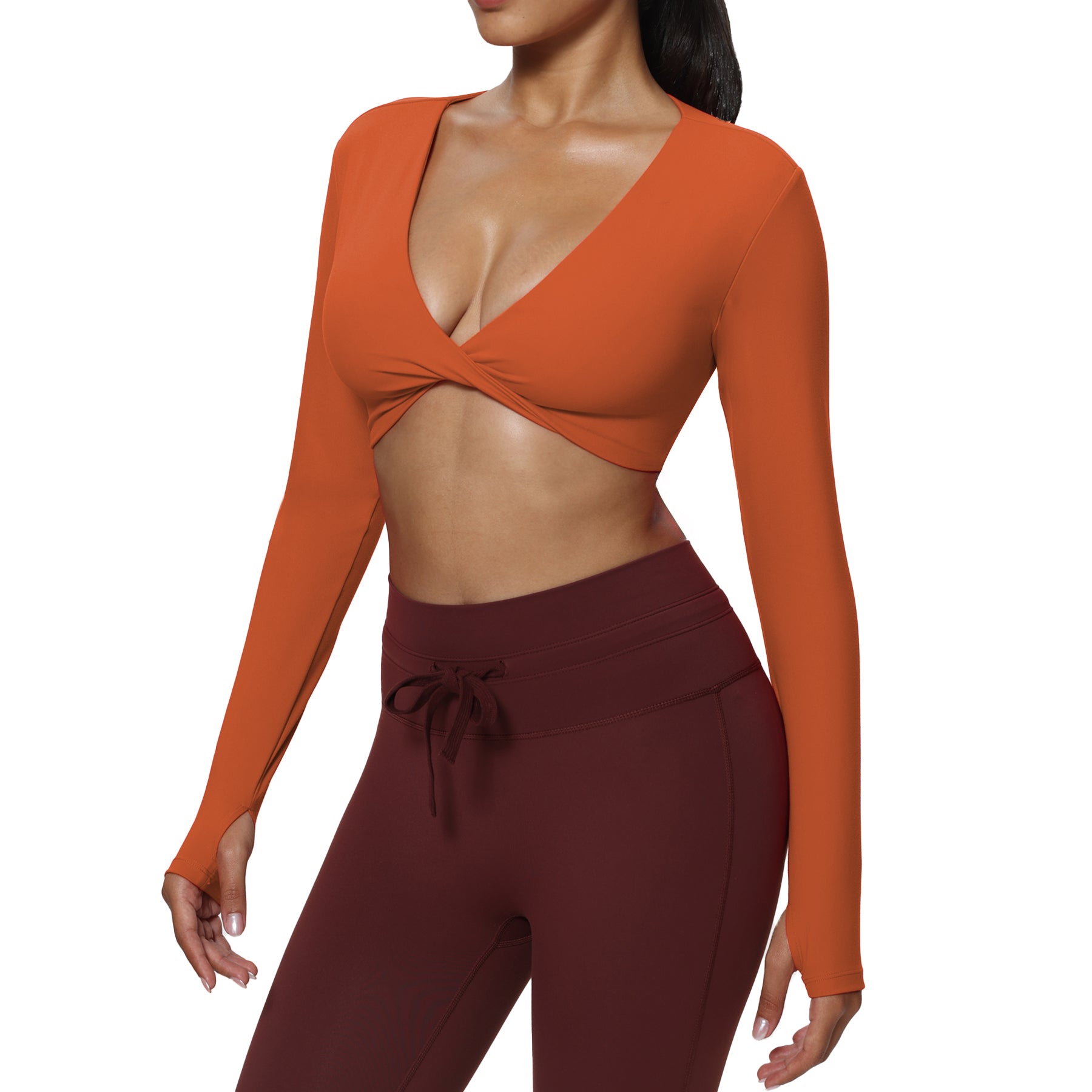 Aoxjox "Sienna" Deep V Long Sleeve