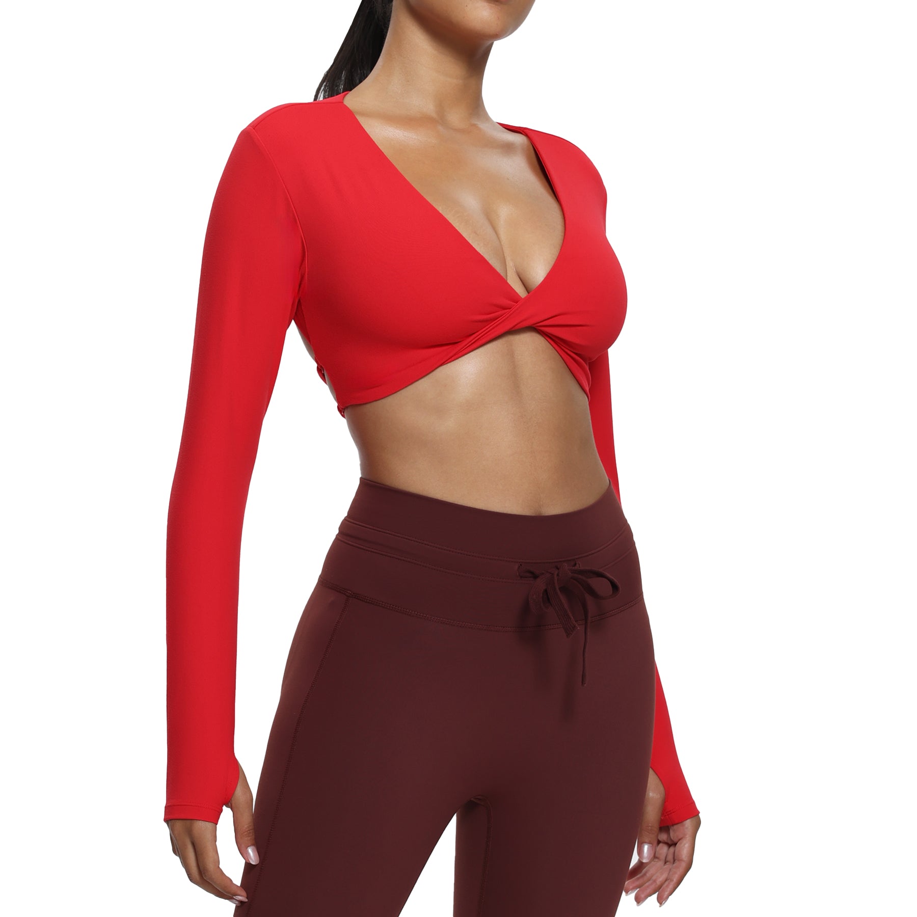 Aoxjox "Sienna" Deep V Long Sleeve