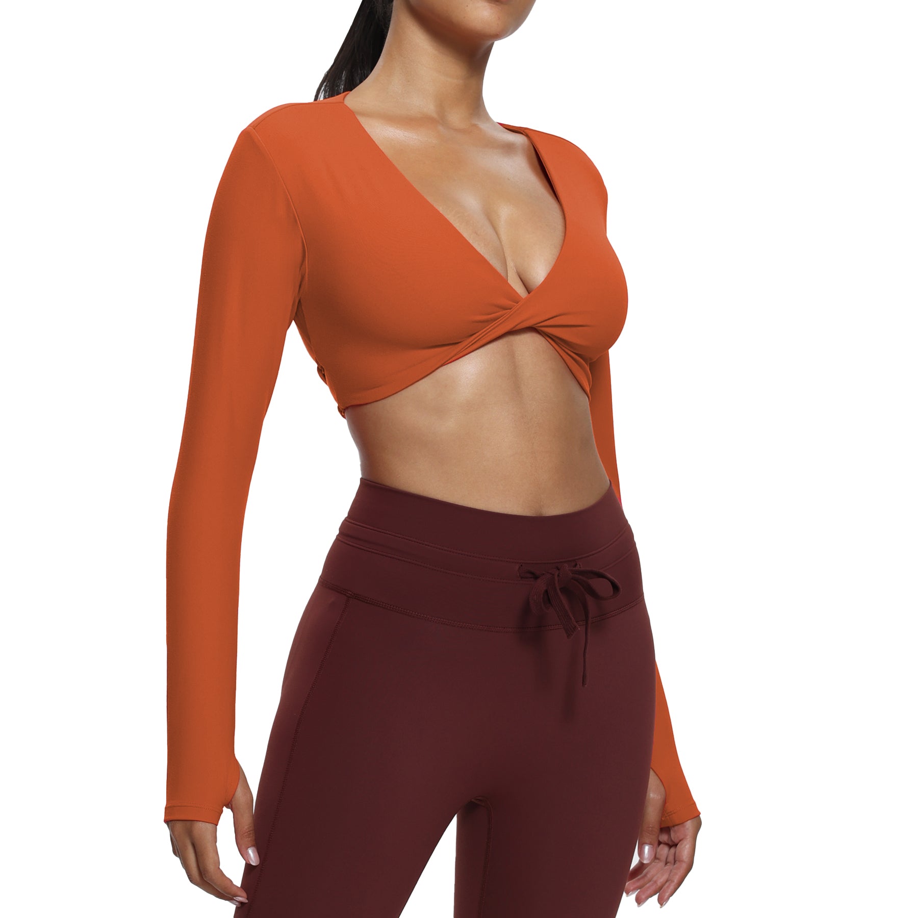 Aoxjox "Sienna" Deep V Long Sleeve