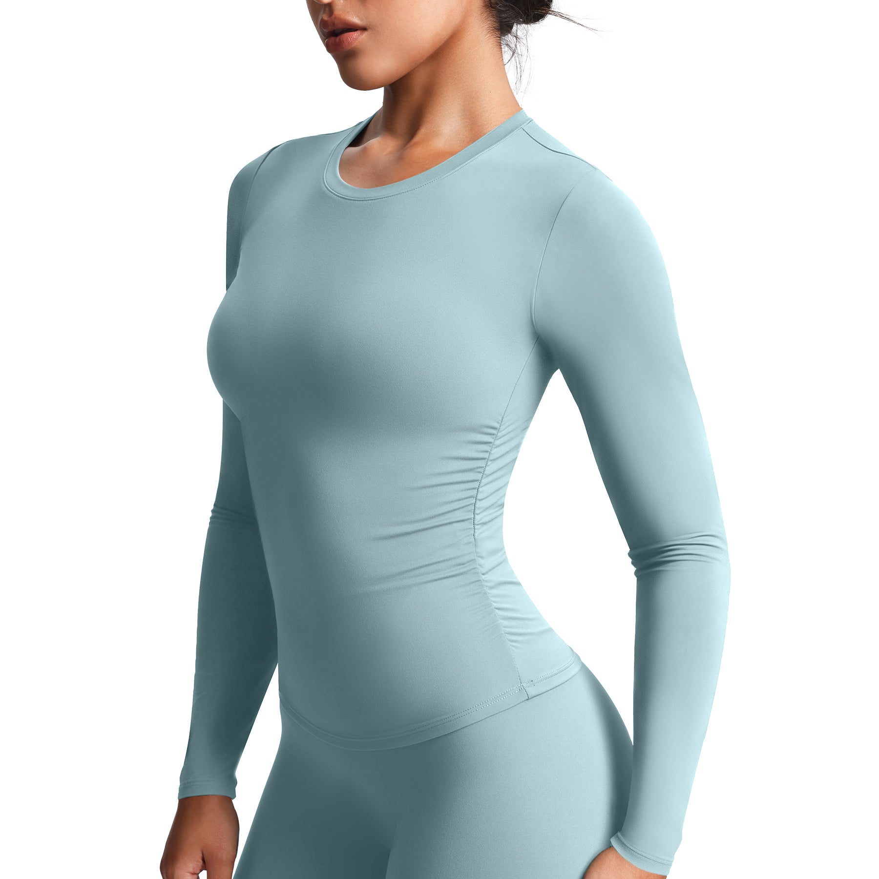 Aoxjox "Velura" Long Sleeve Ruched Tee