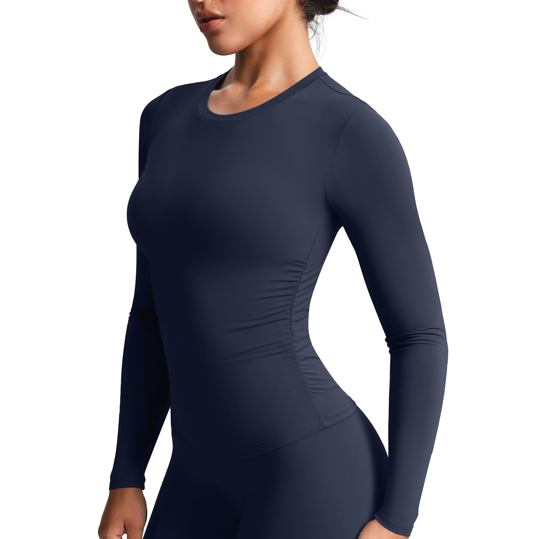 Aoxjox "Velura" Long Sleeve Ruched Tee