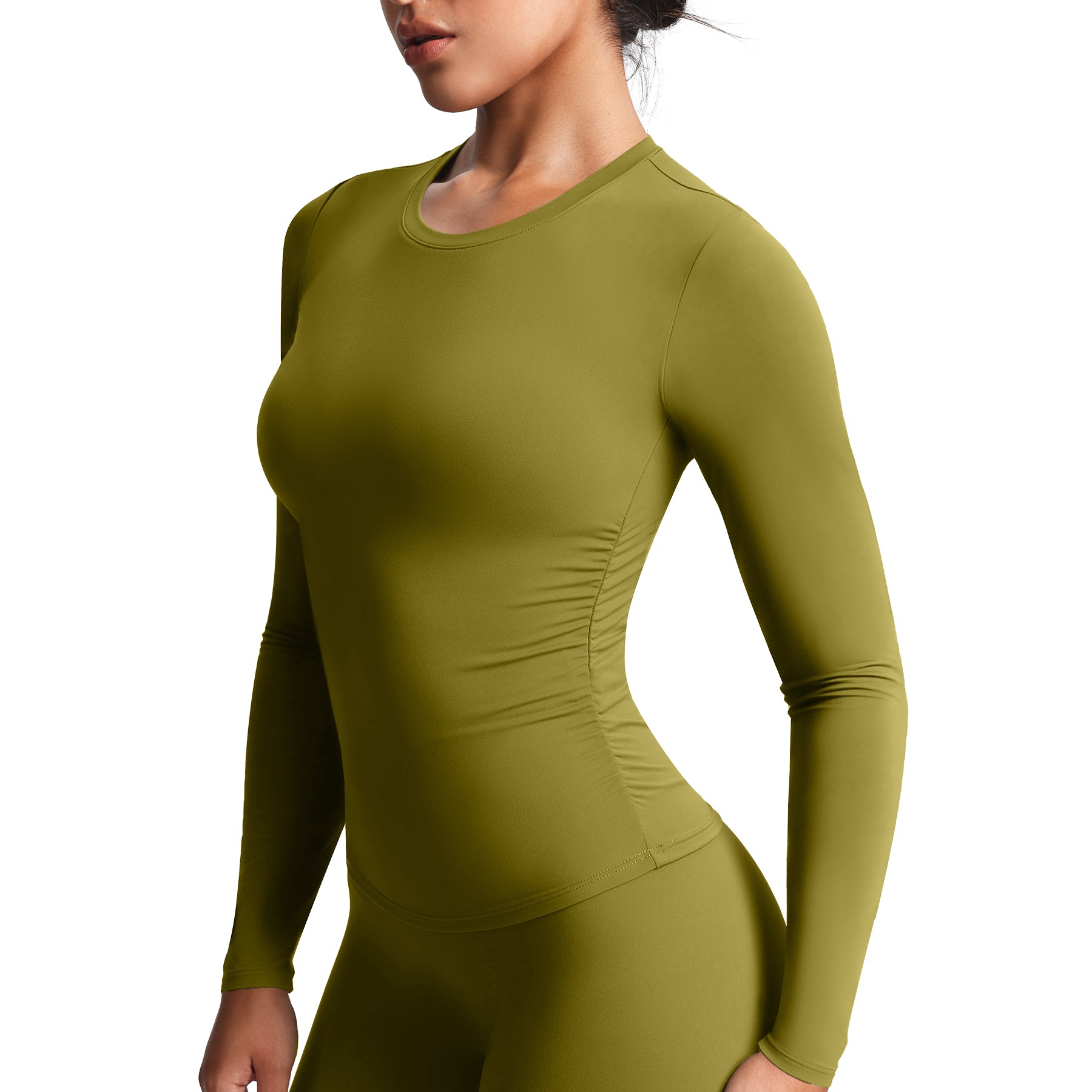 Aoxjox "Velura" Long Sleeve Ruched Tee