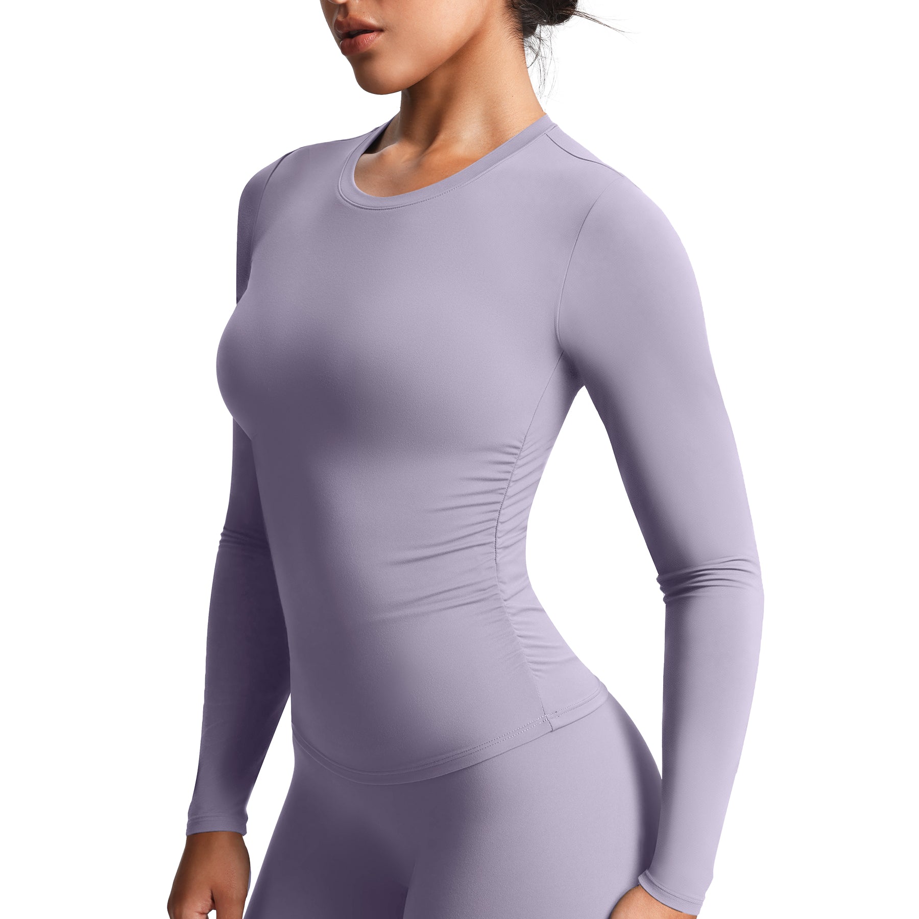Aoxjox "Velura" Long Sleeve Ruched Tee