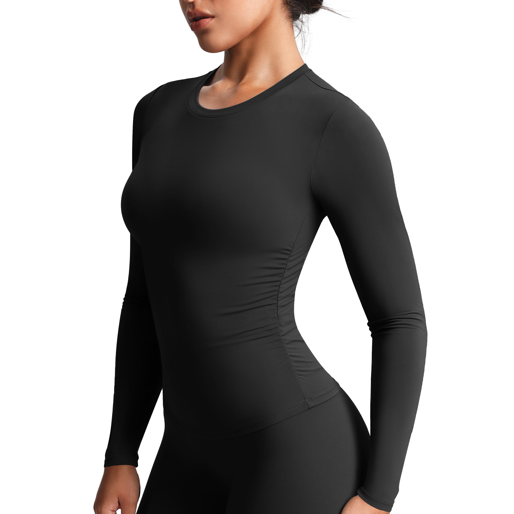 Aoxjox "Velura" Long Sleeve Ruched Tee