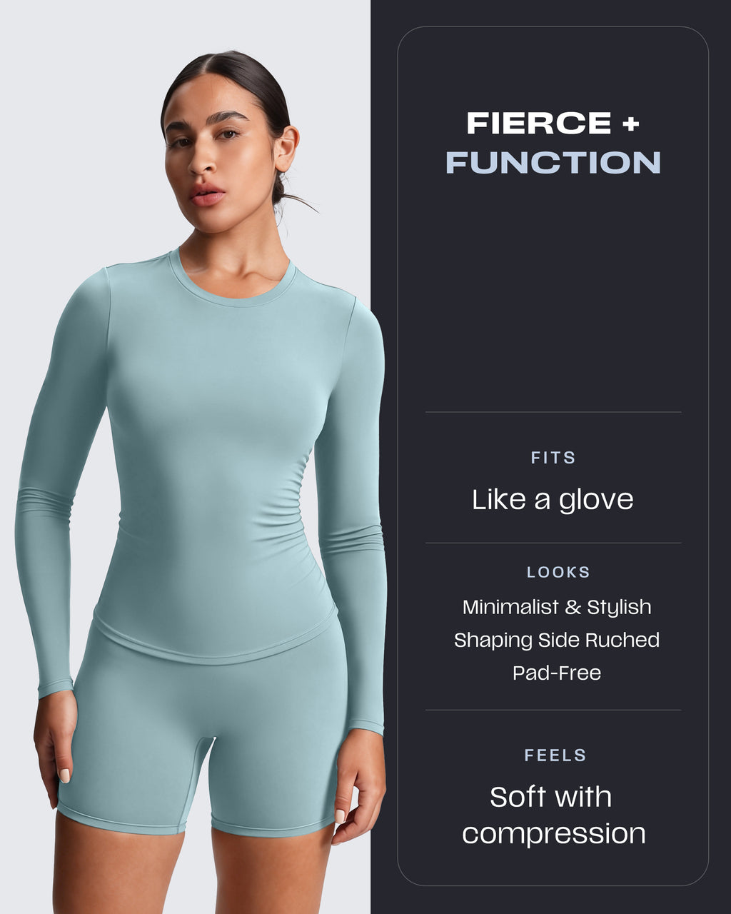 Aoxjox "Velura" Long Sleeve Ruched Tee