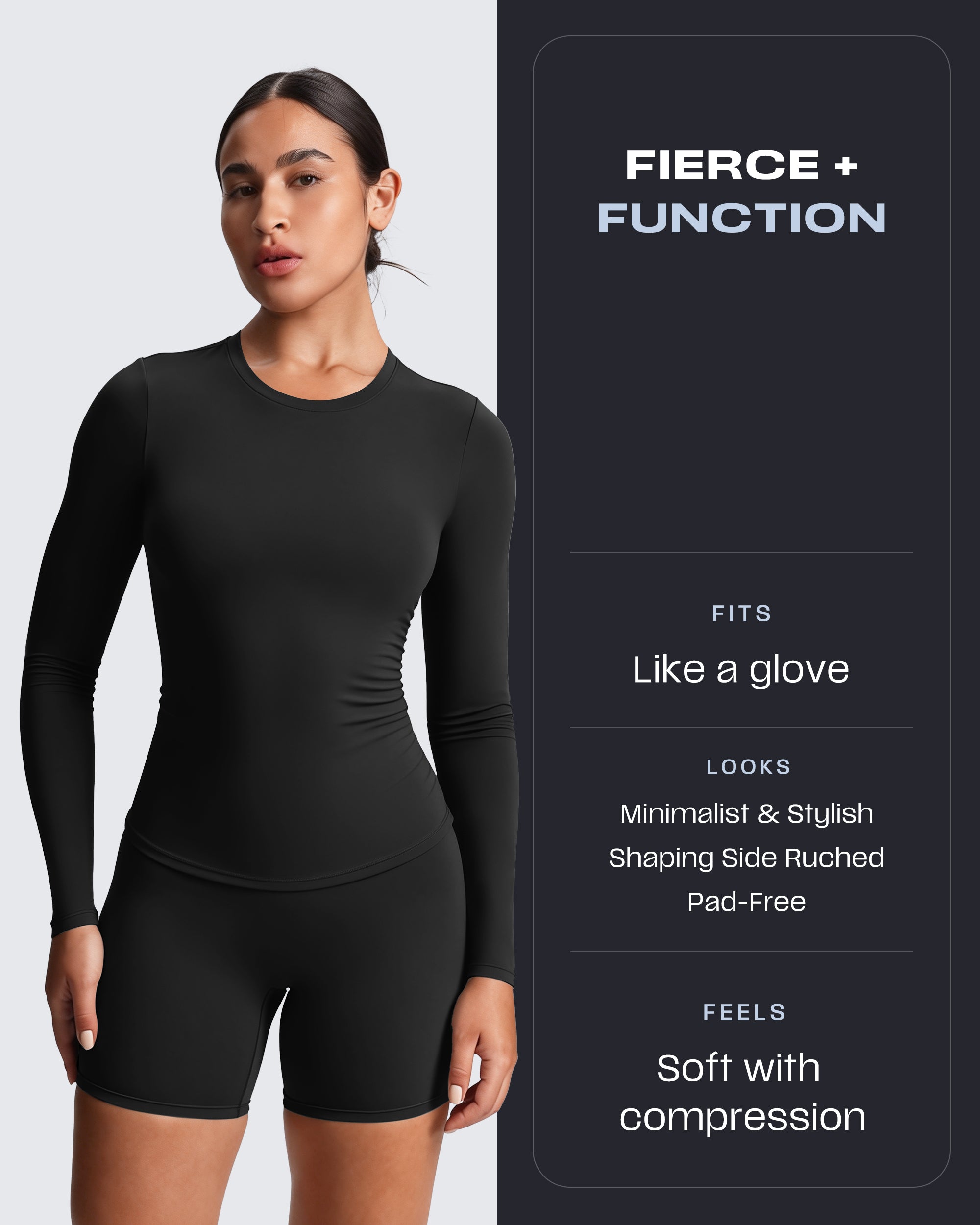 Aoxjox "Velura" Long Sleeve Ruched Tee