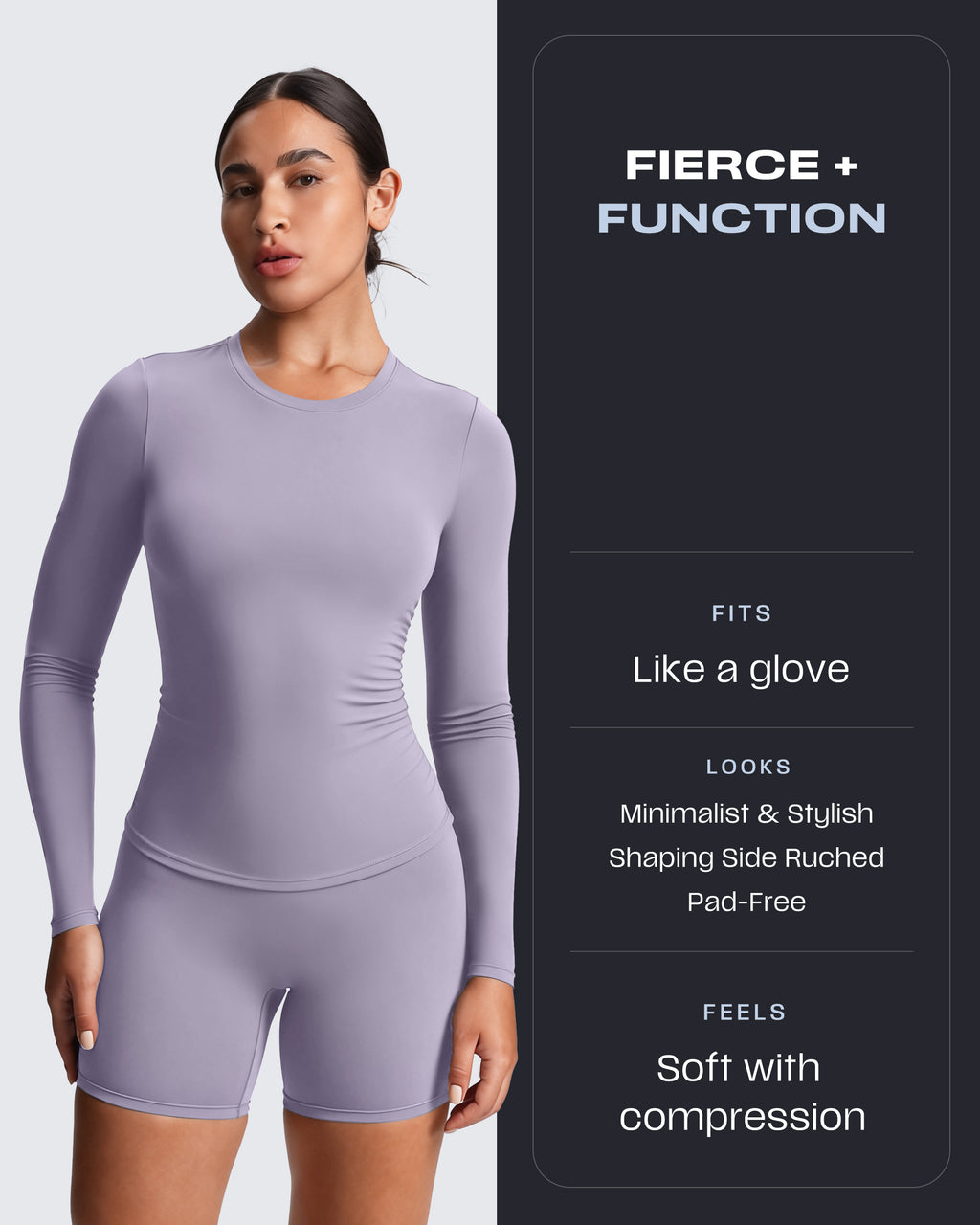 Aoxjox "Velura" Long Sleeve Ruched Tee