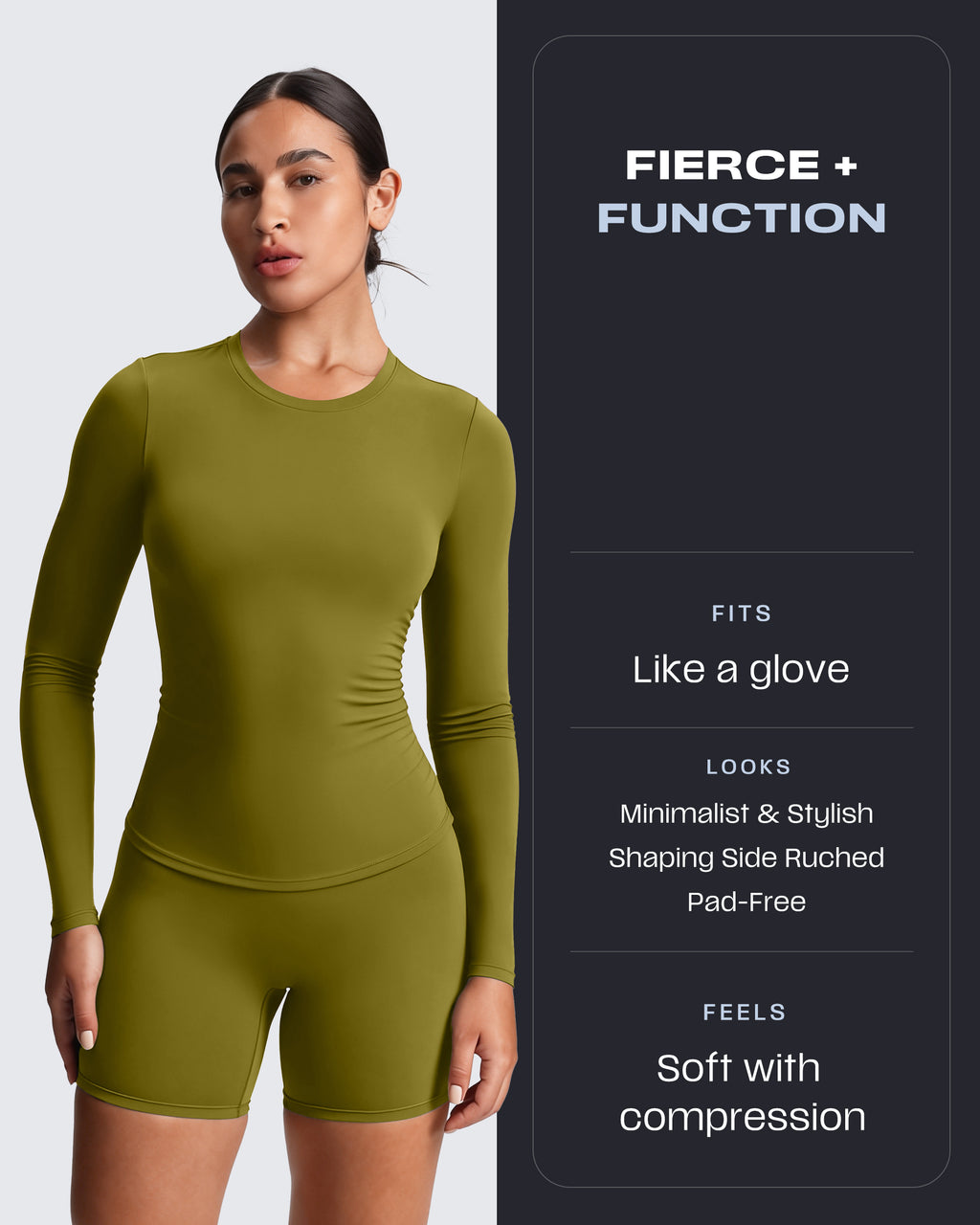 Aoxjox "Velura" Long Sleeve Ruched Tee