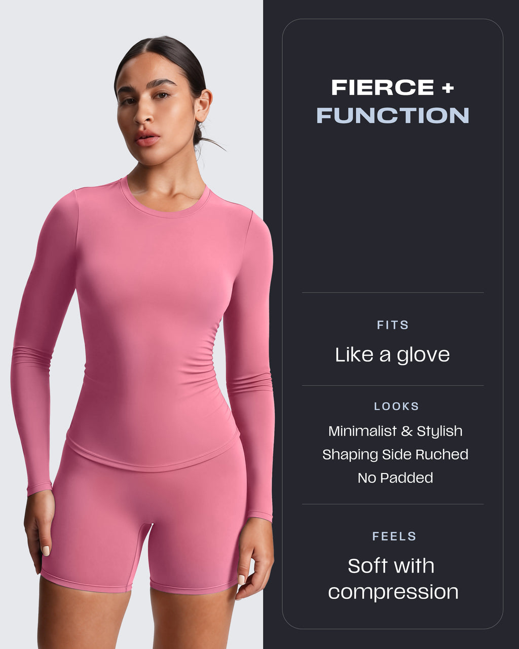 Aoxjox "Velura" Long Sleeve Ruched Tee