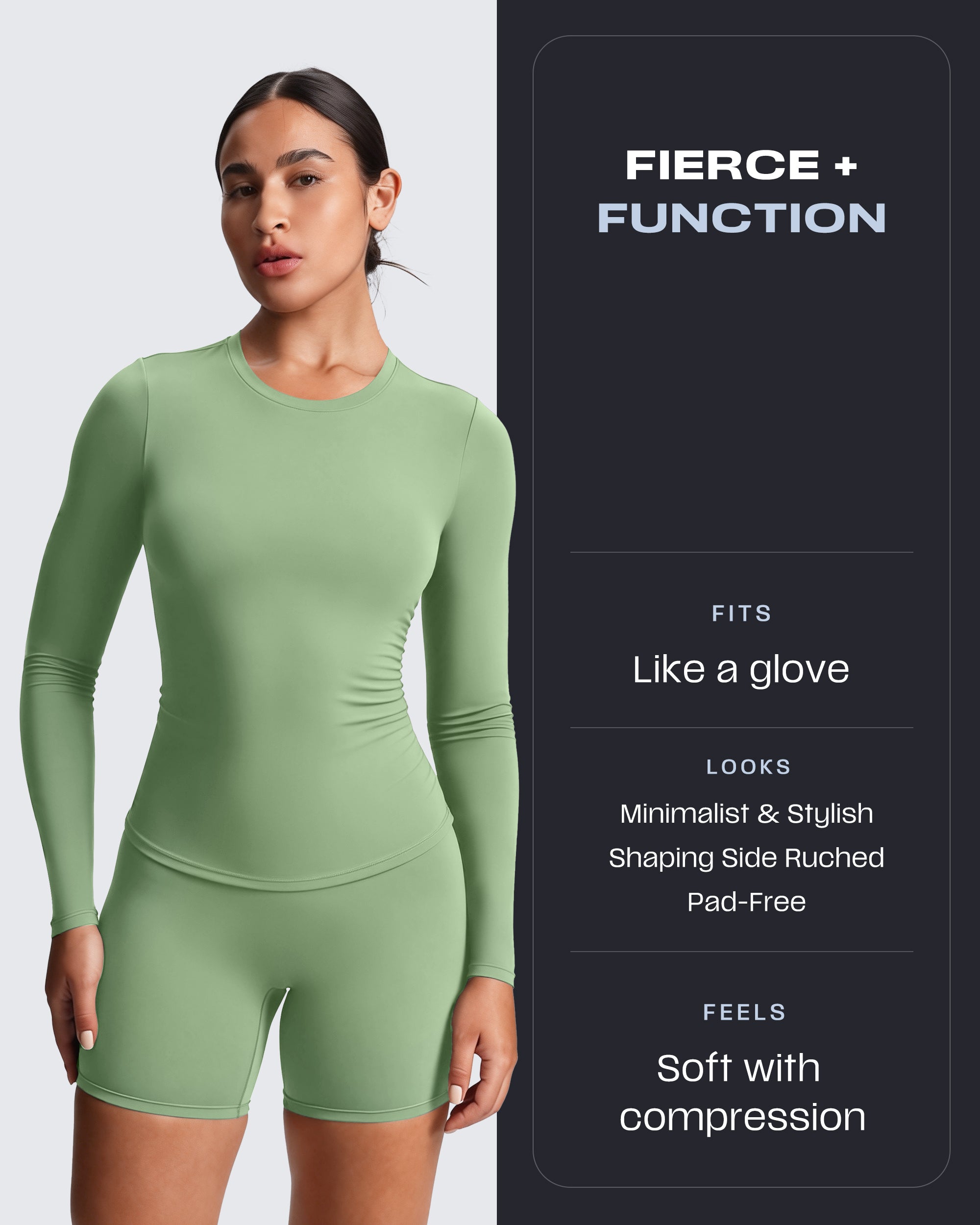 Aoxjox "Velura" Long Sleeve Ruched Tee