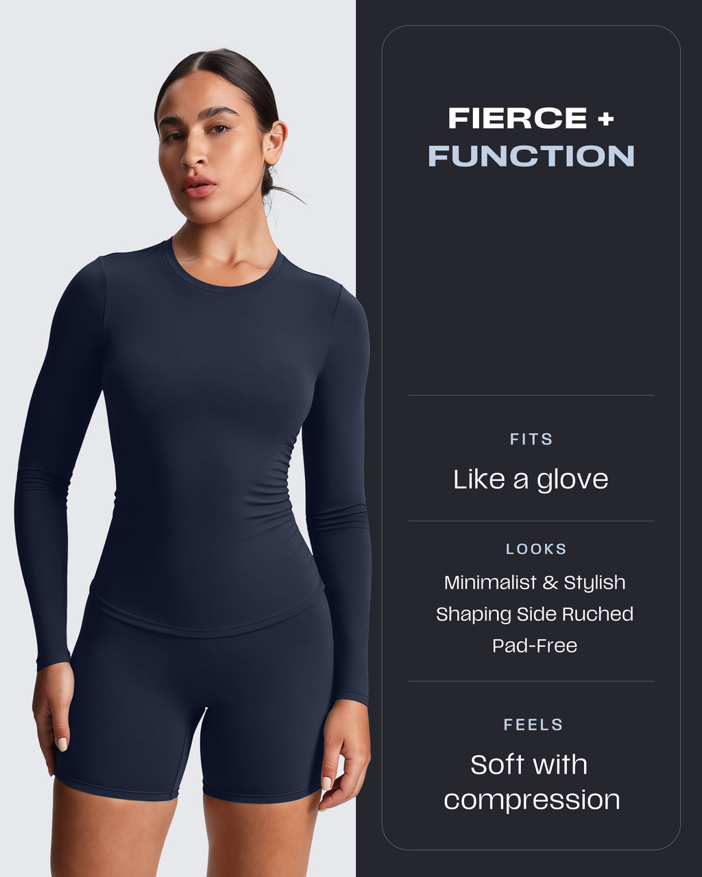 Aoxjox "Velura" Long Sleeve Ruched Tee