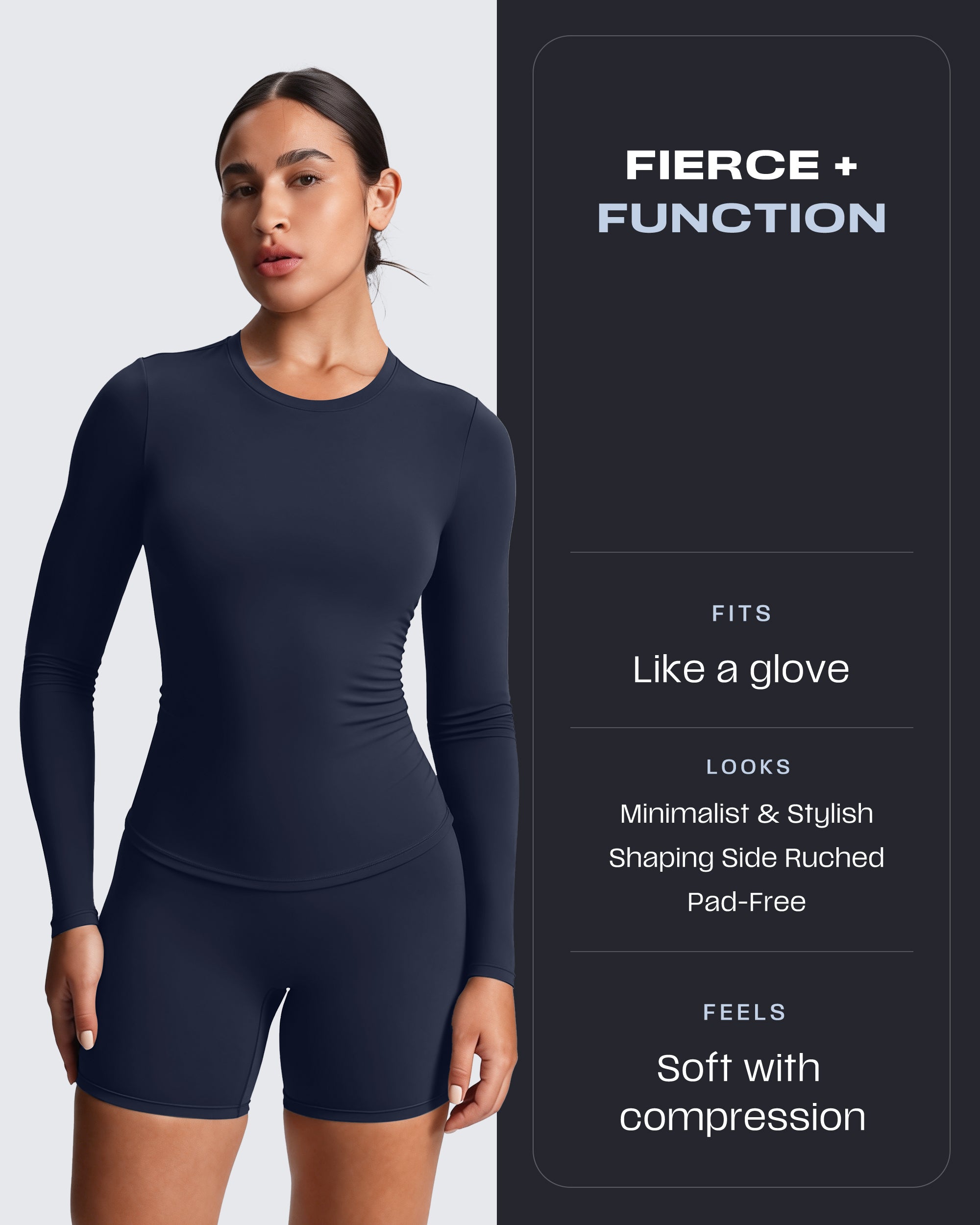 Aoxjox "Velura" Long Sleeve Ruched Tee