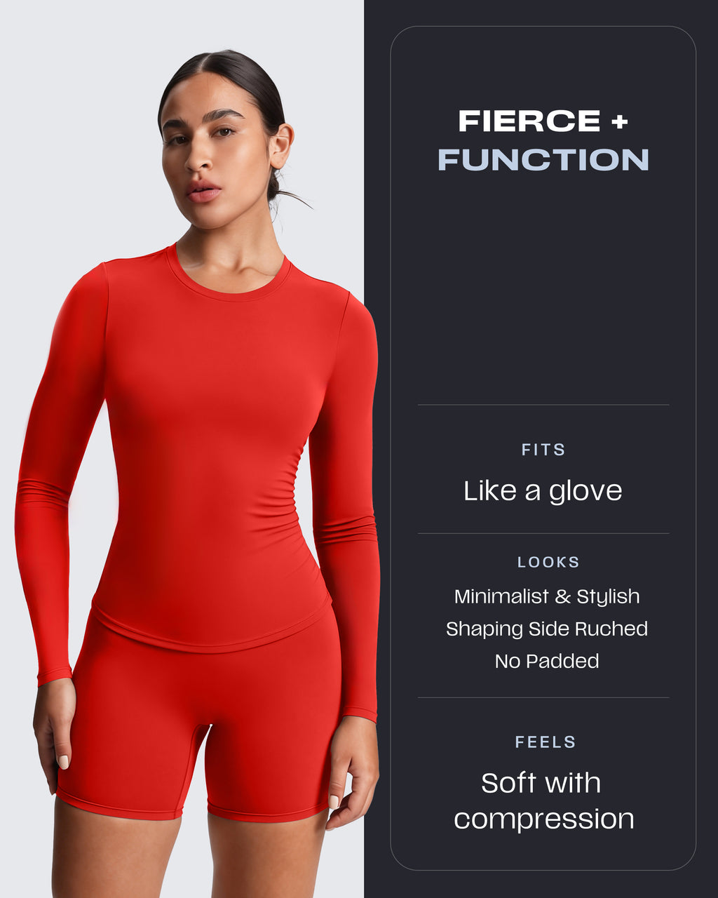 Aoxjox "Velura" Long Sleeve Ruched Tee