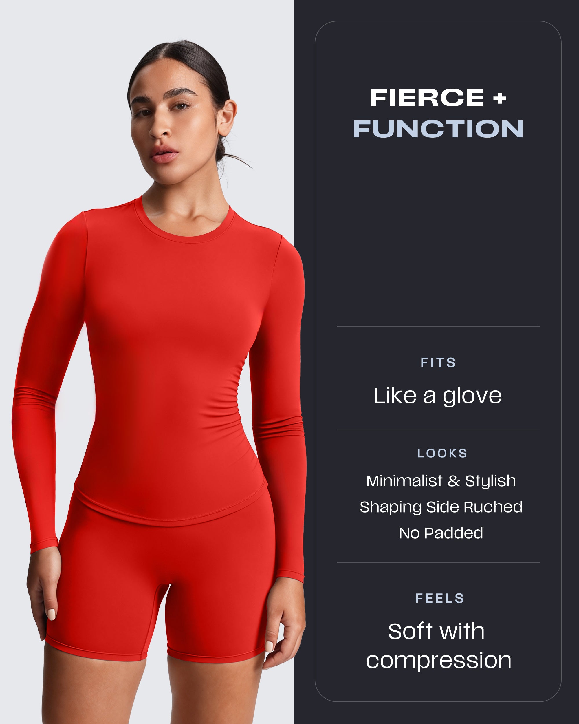Aoxjox "Velura" Long Sleeve Ruched Tee