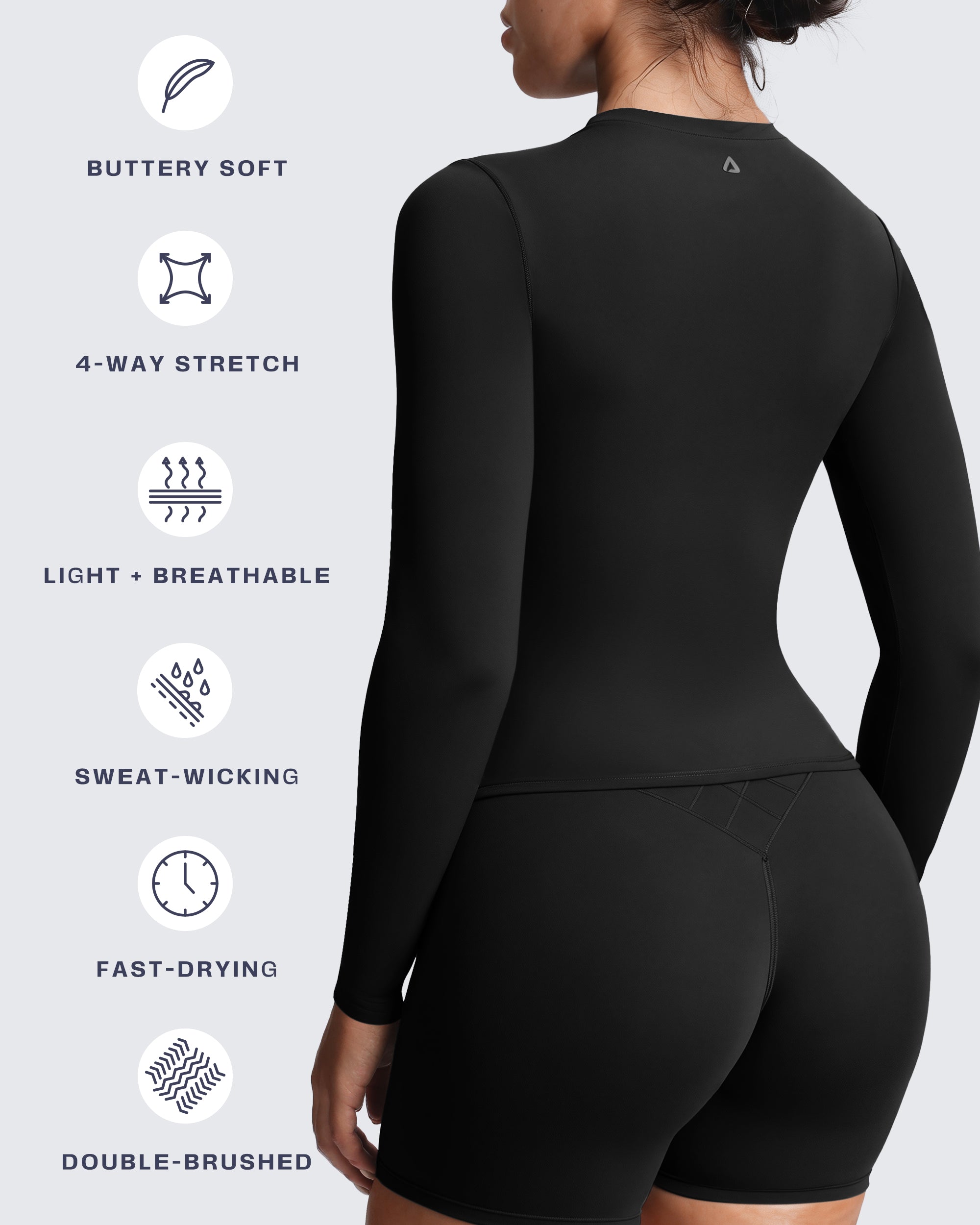 Aoxjox "Velura" Long Sleeve Ruched Tee