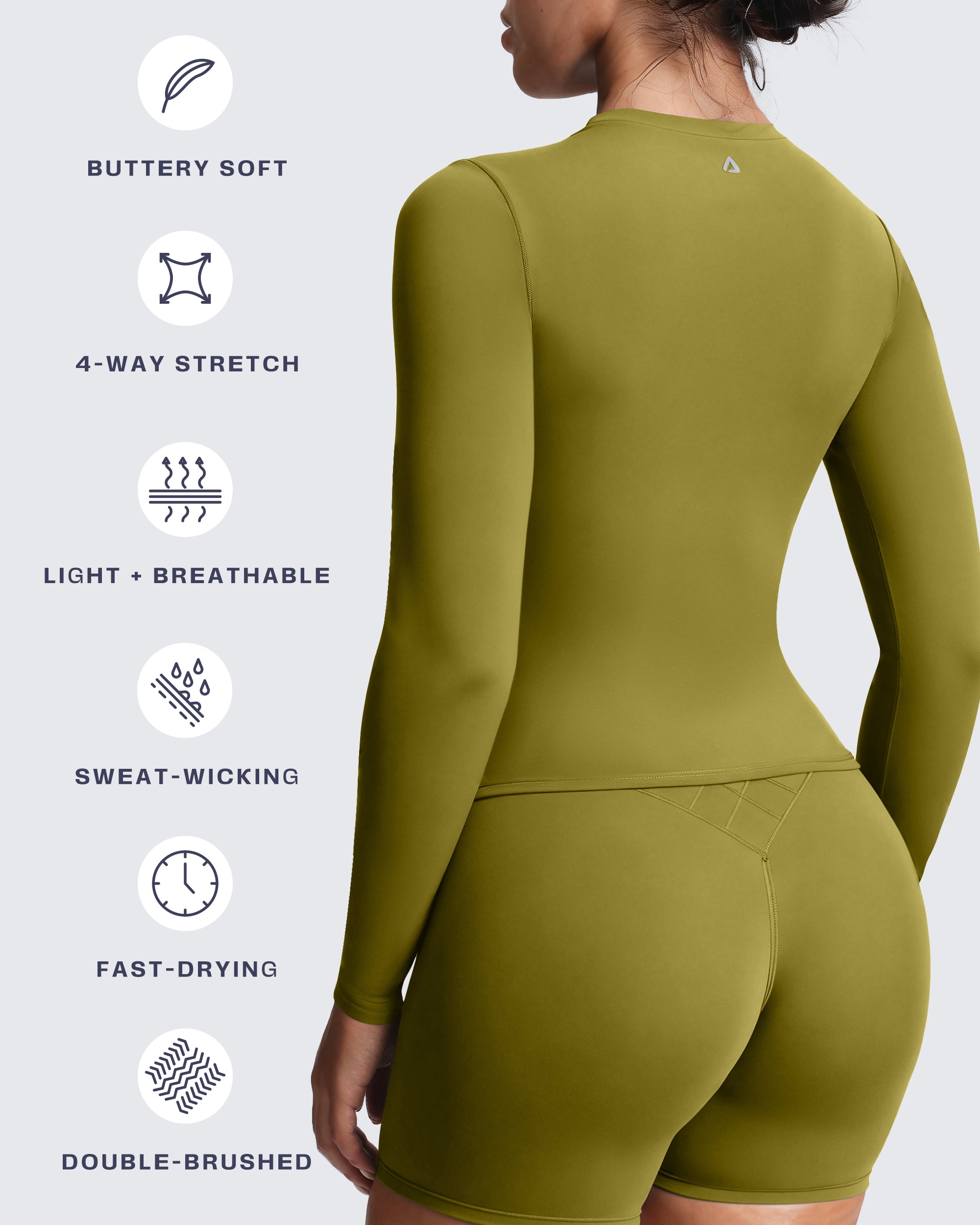 Aoxjox "Velura" Long Sleeve Ruched Tee