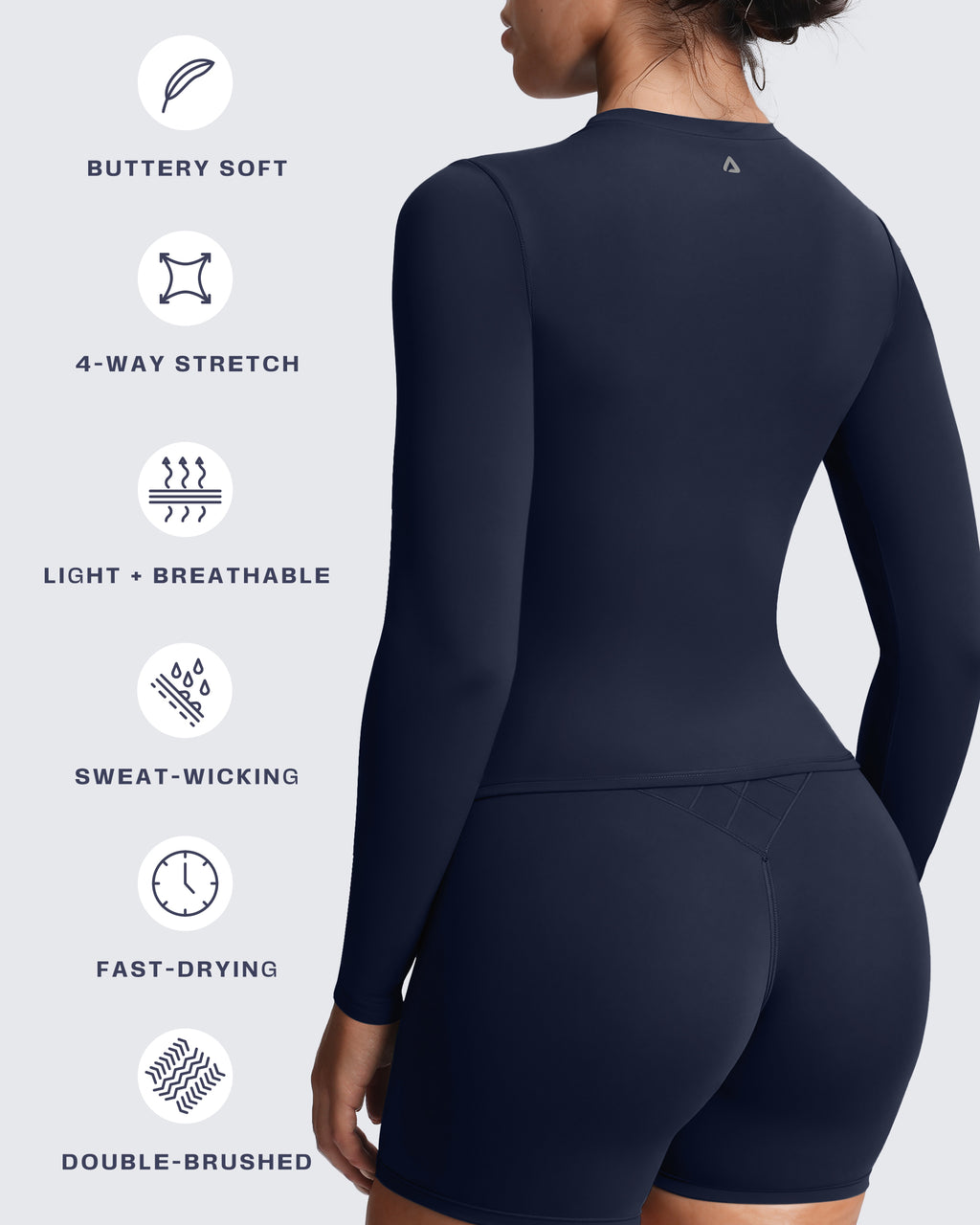 Aoxjox "Velura" Long Sleeve Ruched Tee