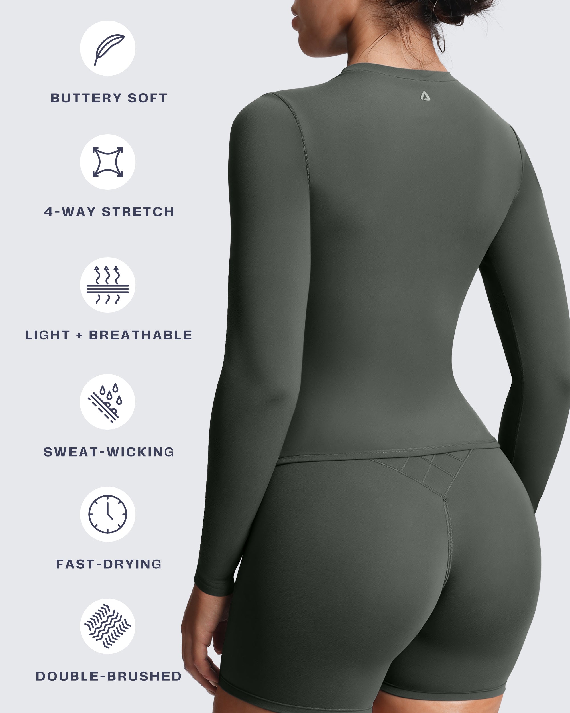 Aoxjox "Velura" Long Sleeve Ruched Tee