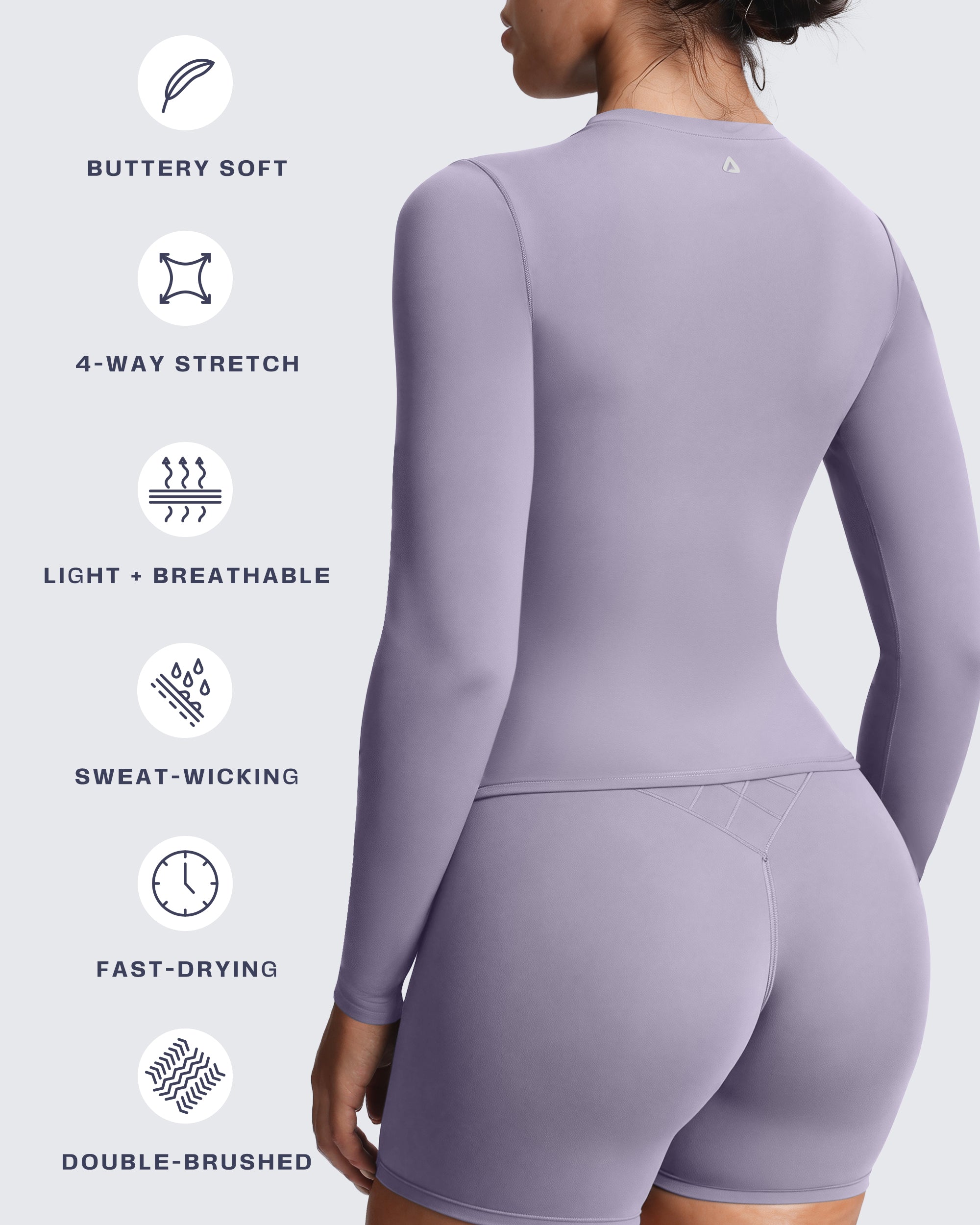 Aoxjox "Velura" Long Sleeve Ruched Tee