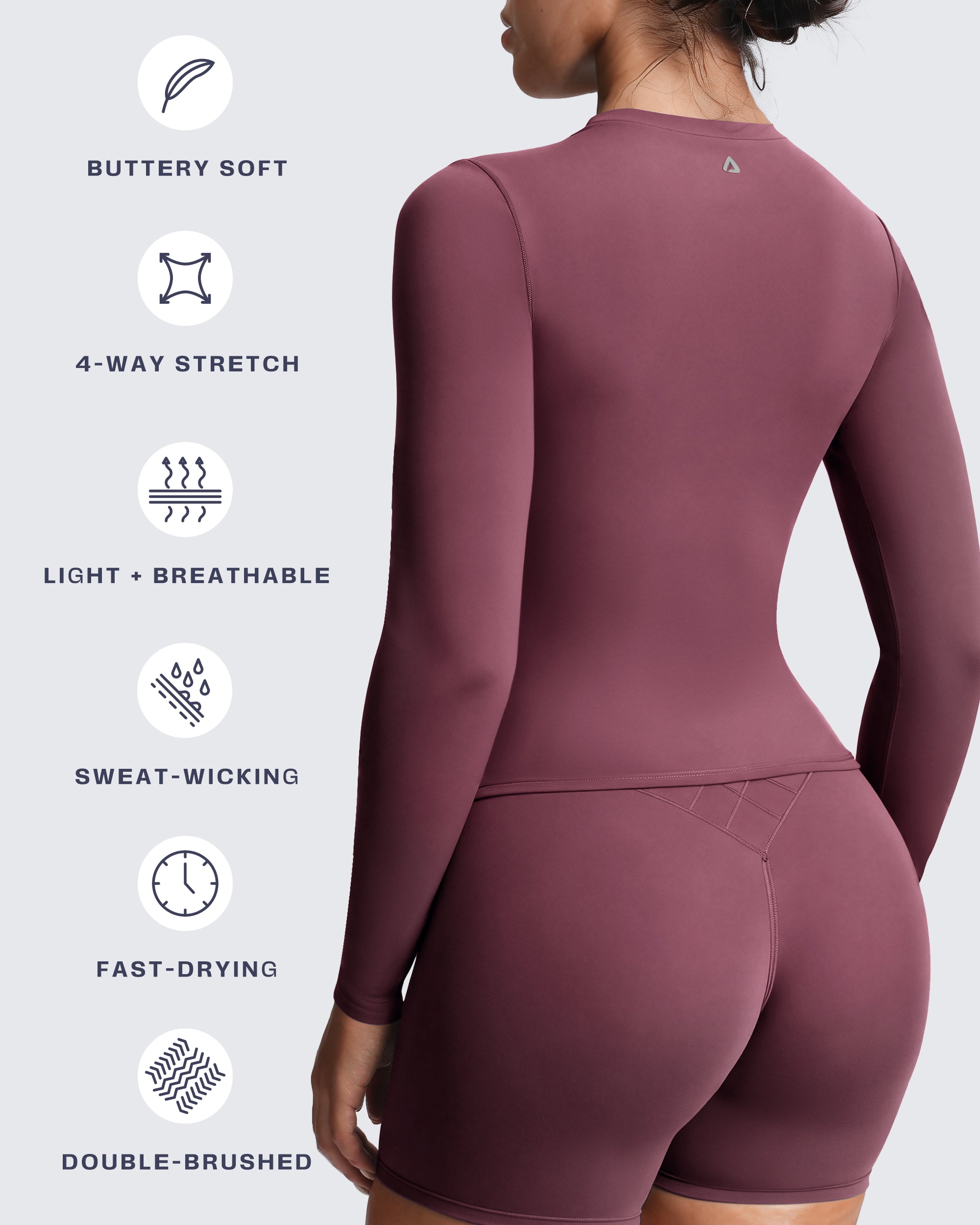 Aoxjox "Velura" Long Sleeve Ruched Tee
