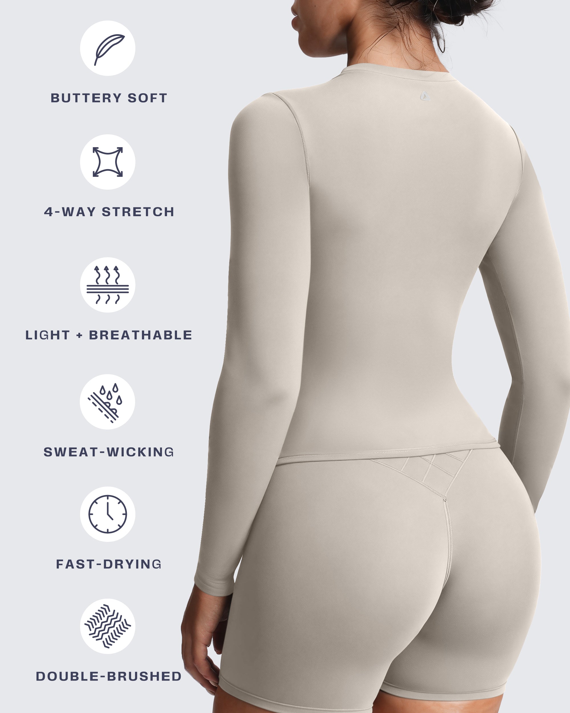 Aoxjox "Velura" Long Sleeve Ruched Tee