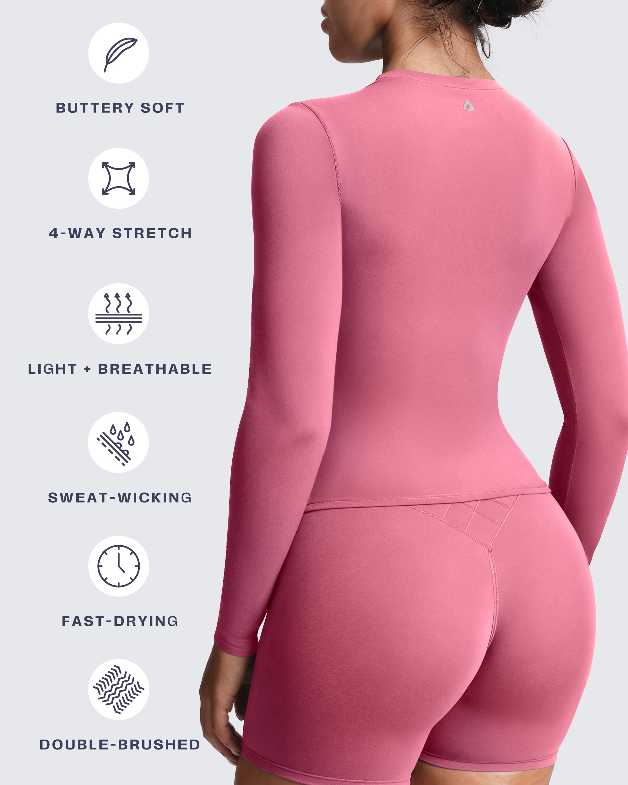 Aoxjox "Velura" Long Sleeve Ruched Tee