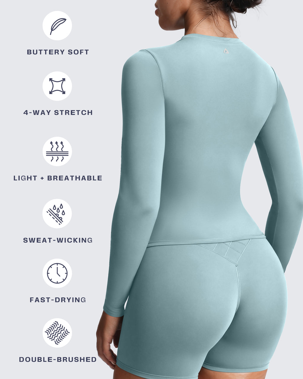 Aoxjox "Velura" Long Sleeve Ruched Tee