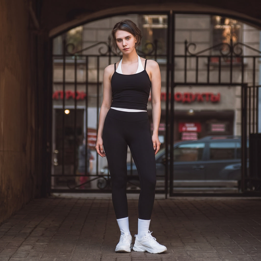 Aoxjox Women's “Dual Core ”Bra & Tank Top Workout 2-Piece Set