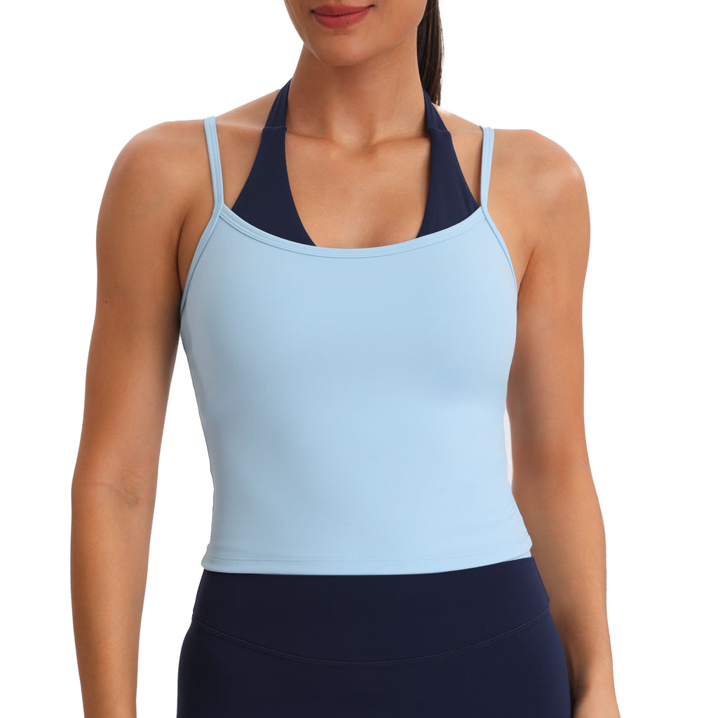 Aoxjox "Dual Core" Bra & Tank Top Workout 2-Piece Set