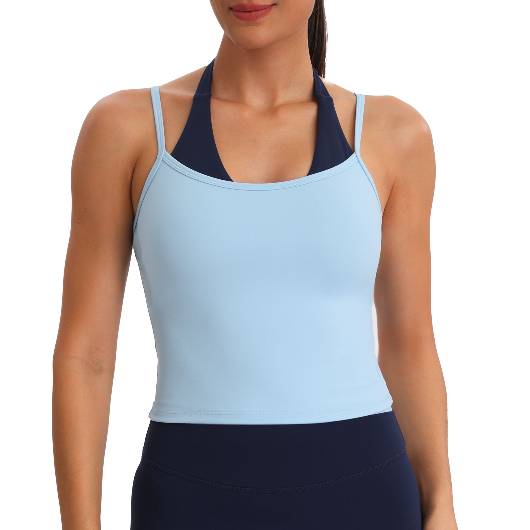 Aoxjox "Dual Core" Bra & Tank Top Workout 2-Piece Set