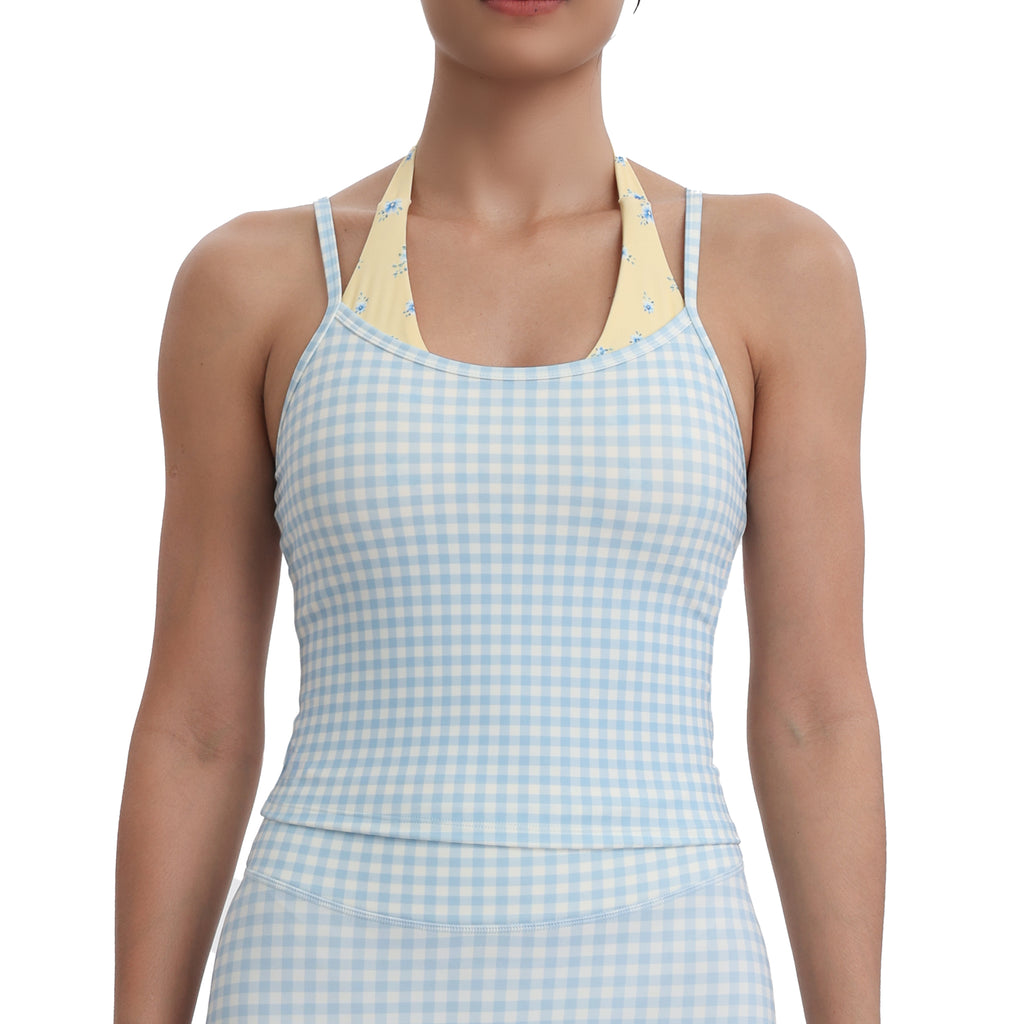 Aoxjox Women's “Dual Core ”Bra & Tank Top Workout 2-Piece Set