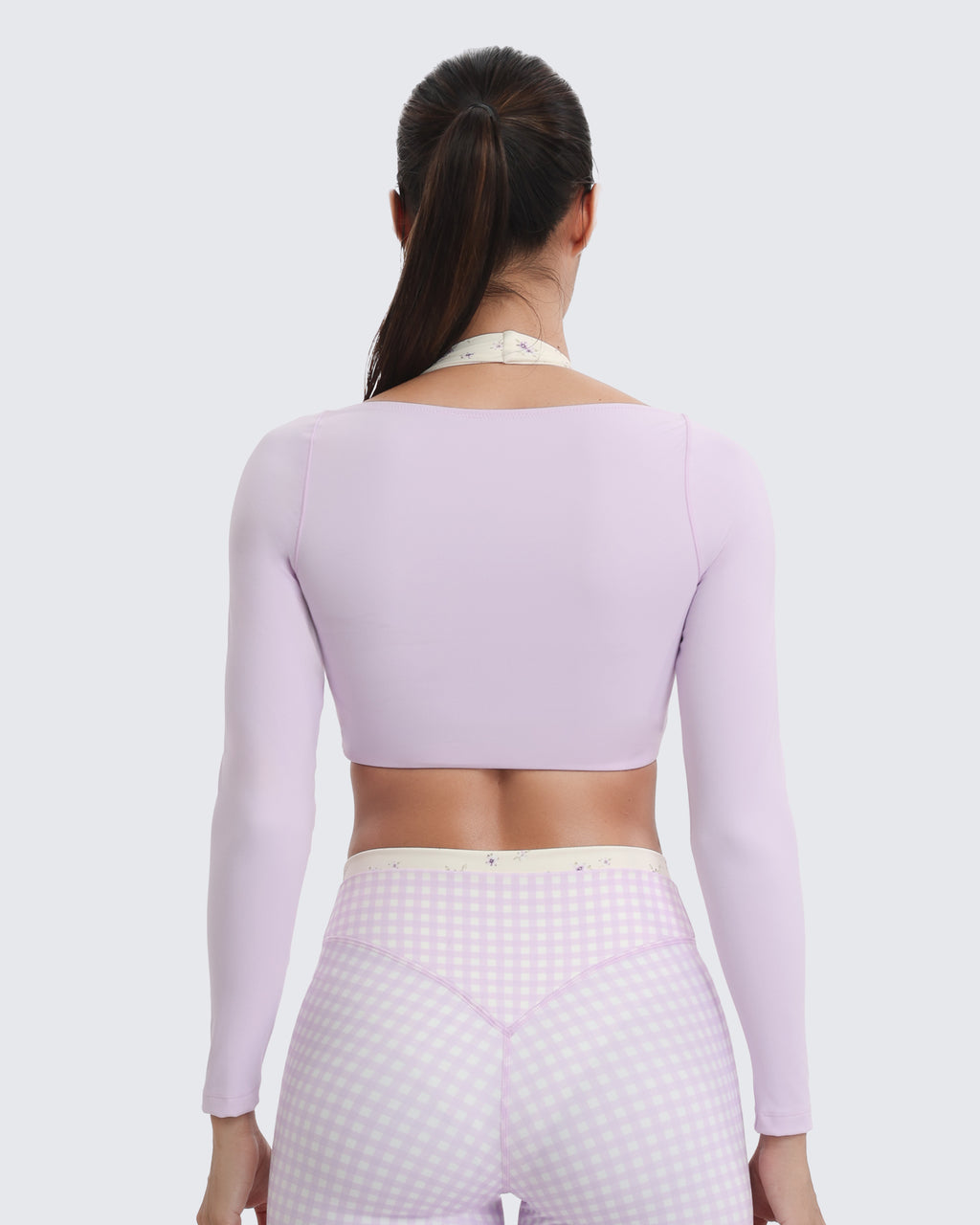 Aoxjox "Dual Core" Halter Long Sleeve Crop Tops