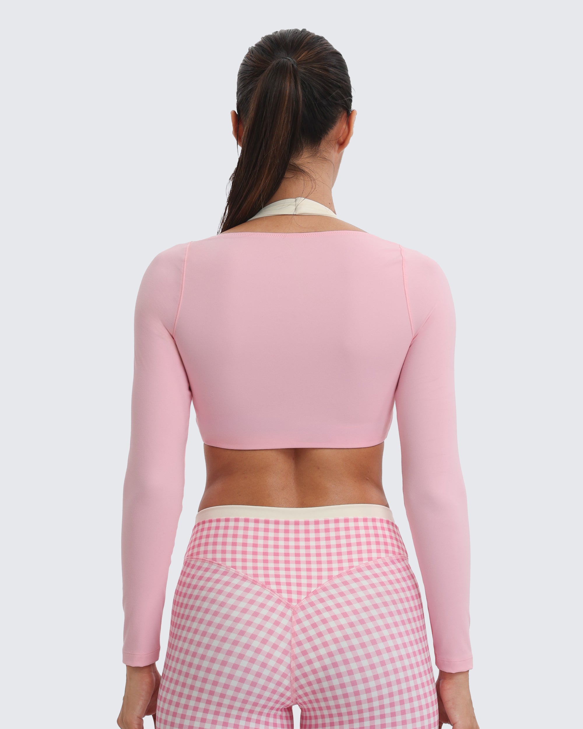 Aoxjox "Dual Core" Halter Long Sleeve Crop Tops
