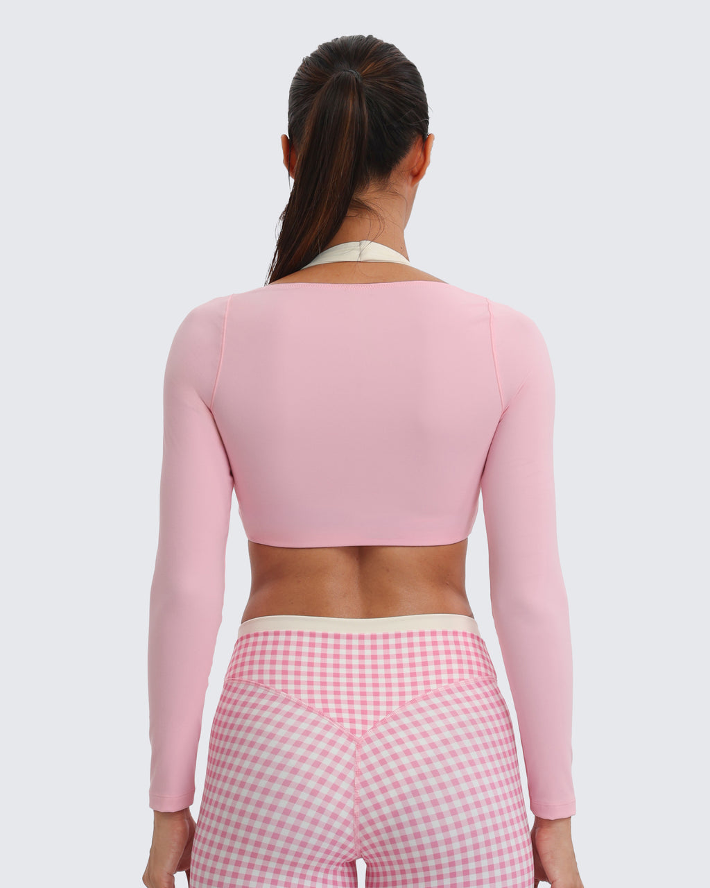 Aoxjox "Dual Core" Halter Long Sleeve Crop Tops