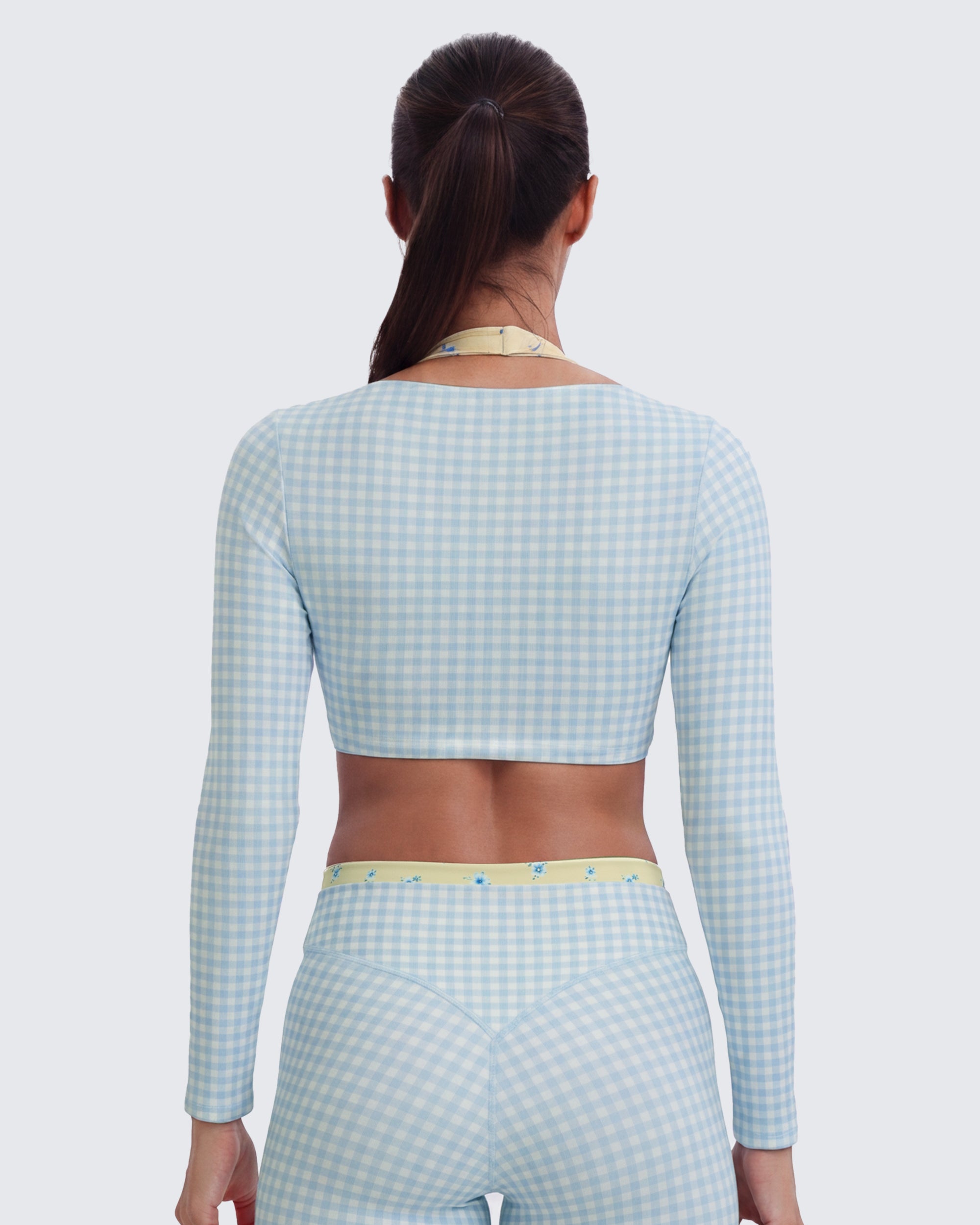 Aoxjox "Dual Core" Halter Long Sleeve Crop Tops