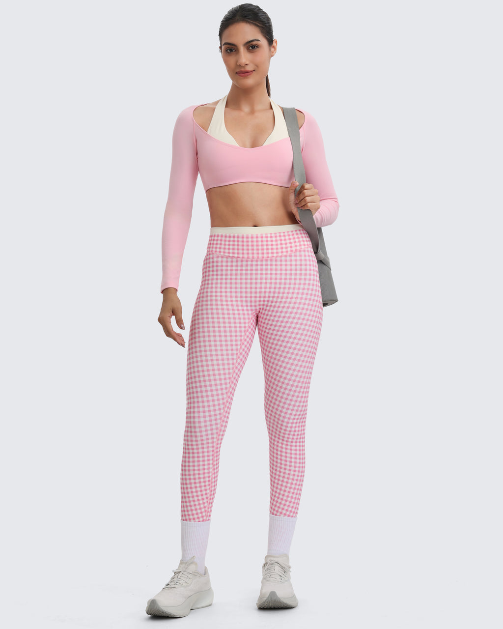 Aoxjox "Dual Core" Halter Long Sleeve Crop Tops
