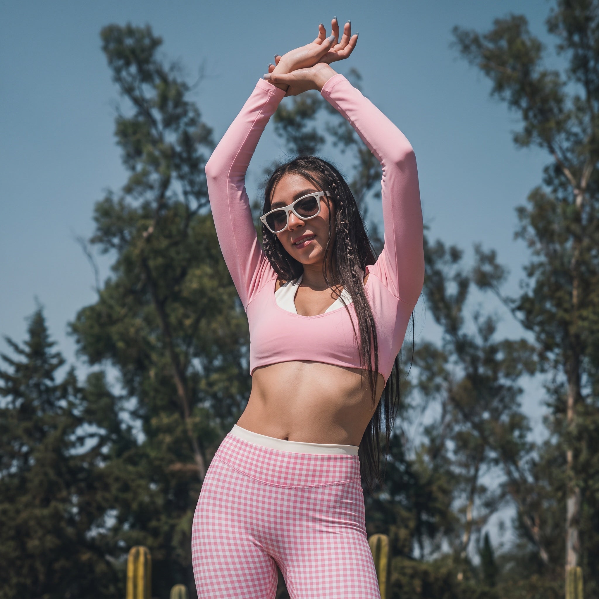 Aoxjox "Dual Core" Halter Long Sleeve Crop Tops