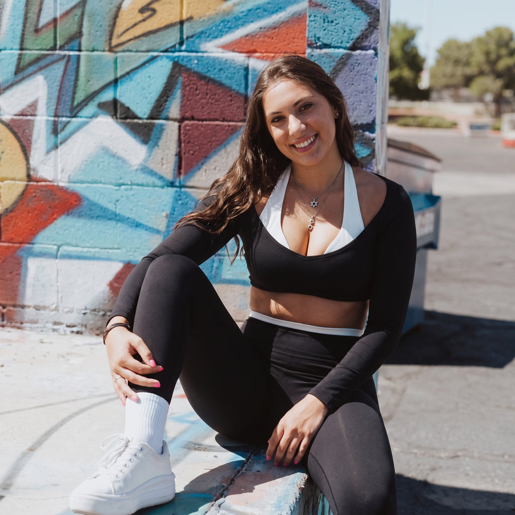 Aoxjox "Dual Core" Halter Long Sleeve Crop Tops