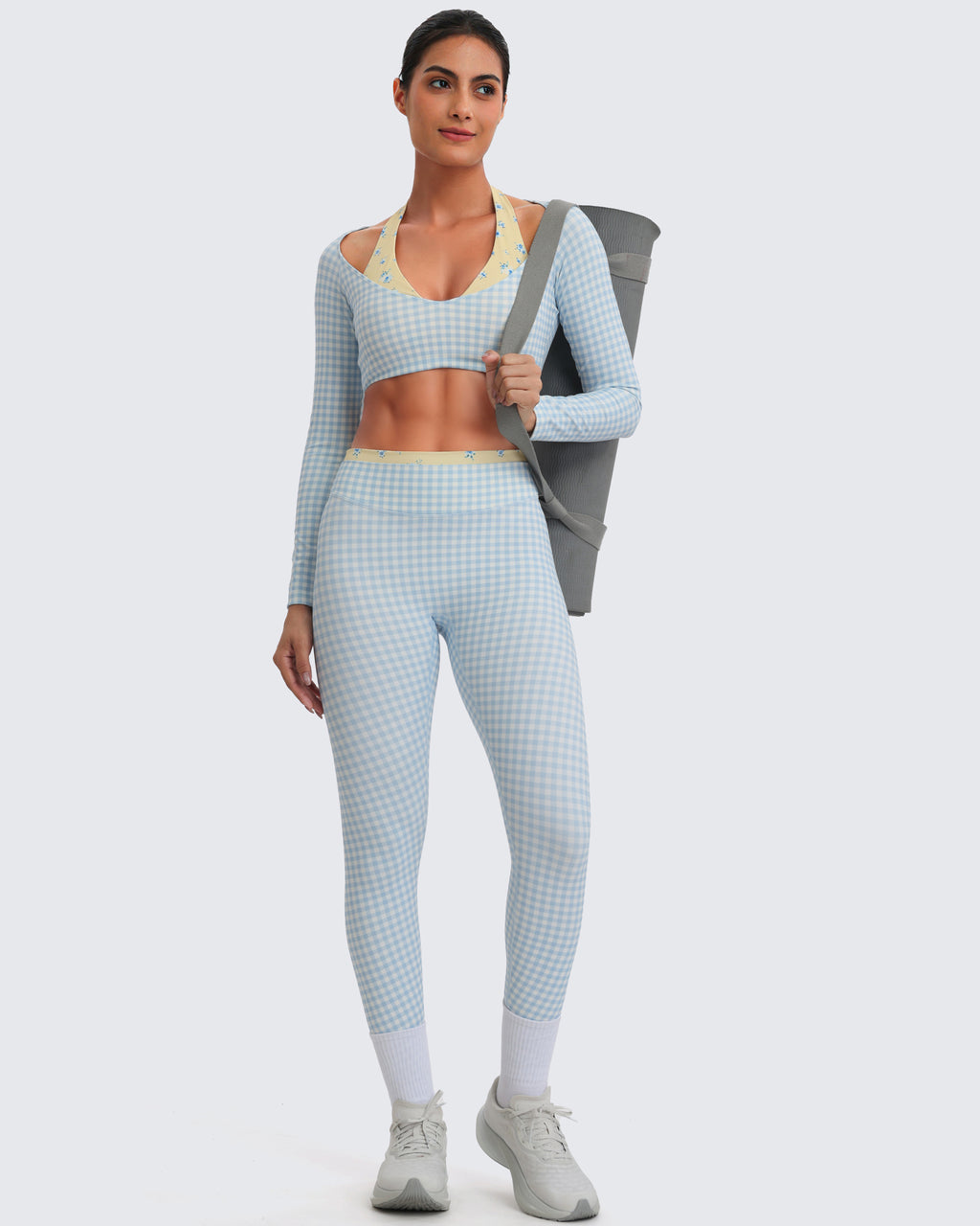 Aoxjox "Dual Core" Halter Long Sleeve Crop Tops